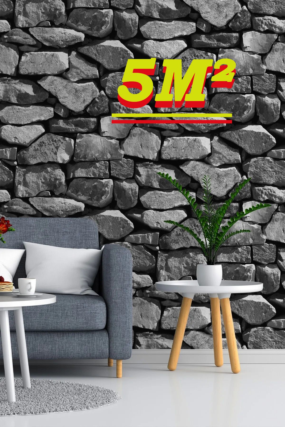 Bien Home Exclusive 5329 Taş Desenli Premium 3d Stone 2024 Model Duvar Kağıdı 5,30 M²