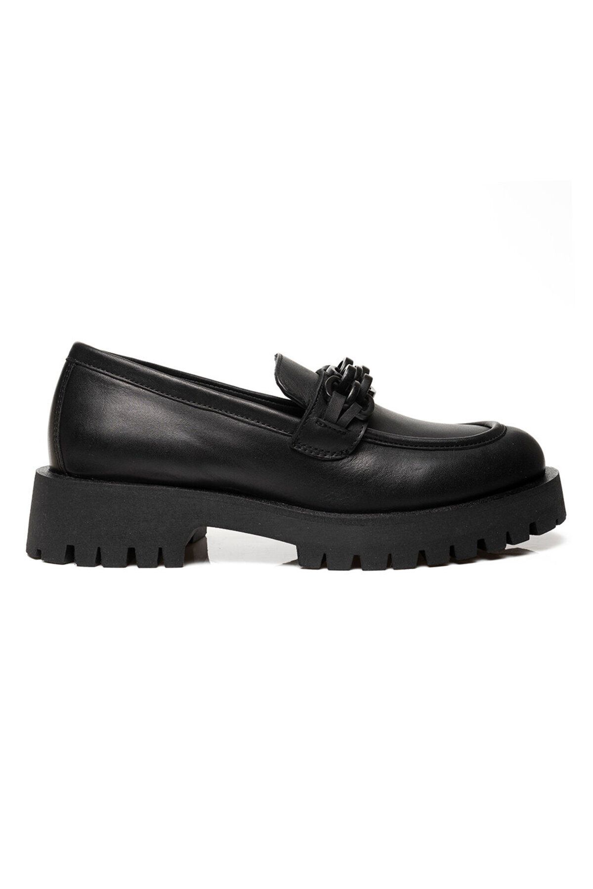 Greyder Kadın Siyah Deri Hakiki Deri Loafer Ayakkabı 3k2ua31005