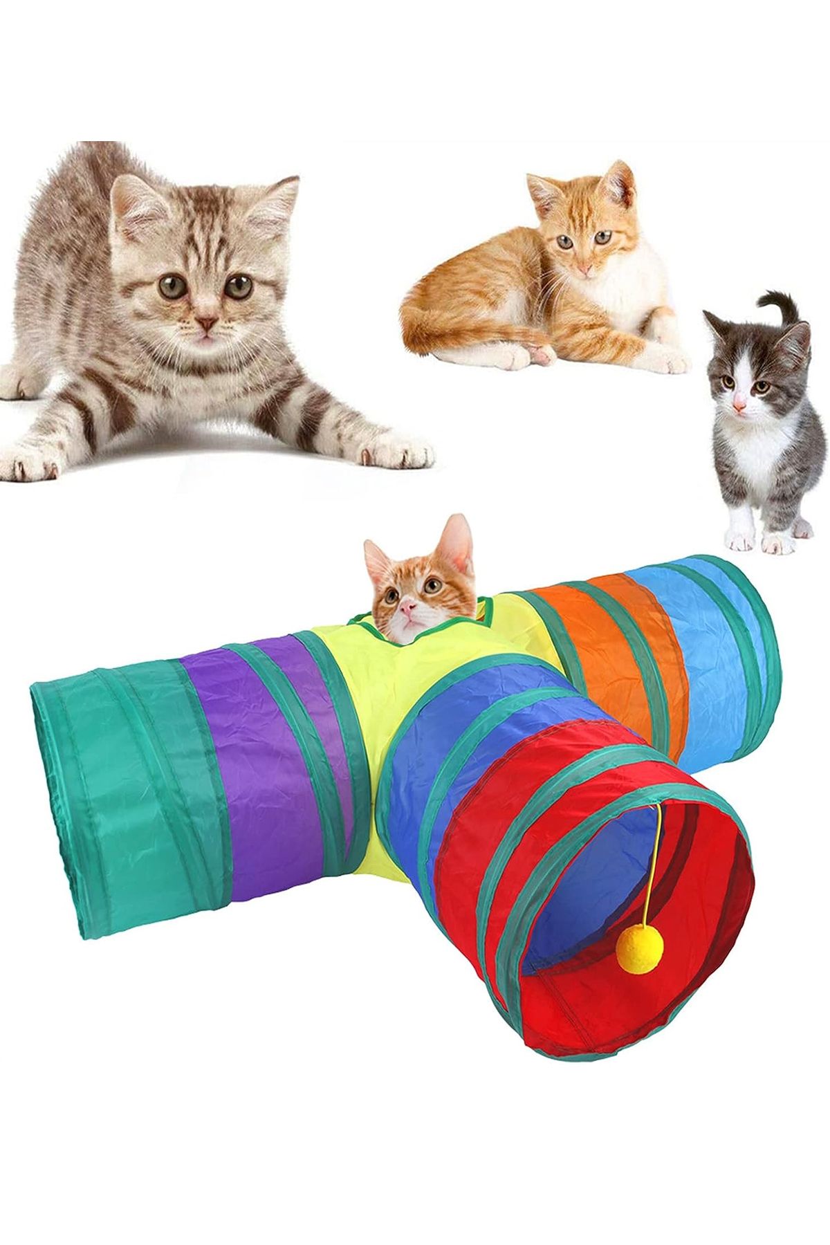 Dream Plus Katlanabilir Taşınabilir Portatif Kedi Oyun Tüneli Evcil Hayvan Aktivite Oyuncağı Oyun Alanı