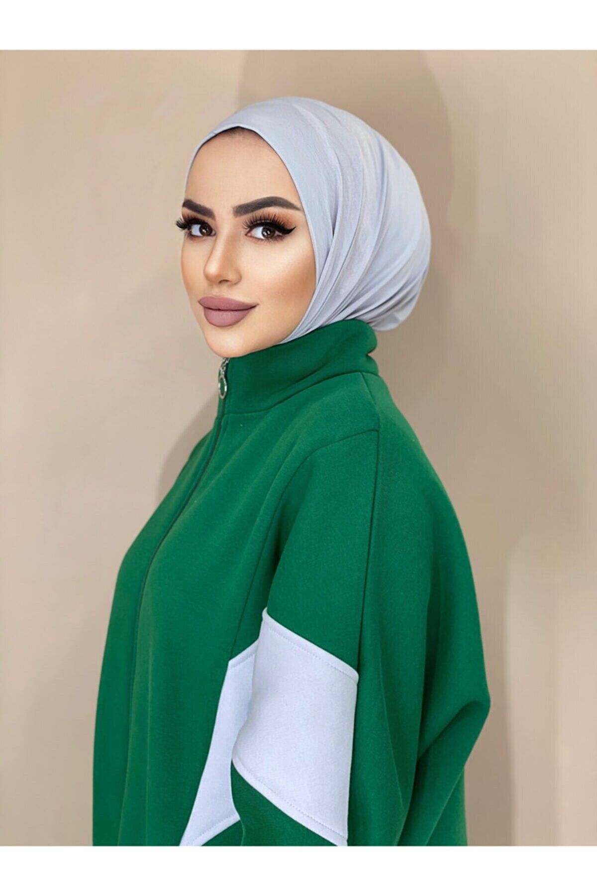 Naciye Sultan Kadın Tesettür Çıtçıtlı Boyunluk Hijap Bone Modeli Eşarp Şal