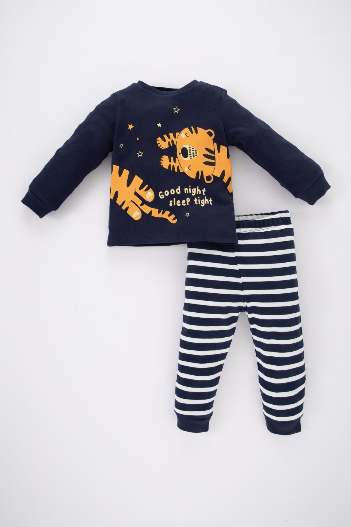 Defacto Erkek Bebek Çizgili Uzun Kollu Pijama Takımı