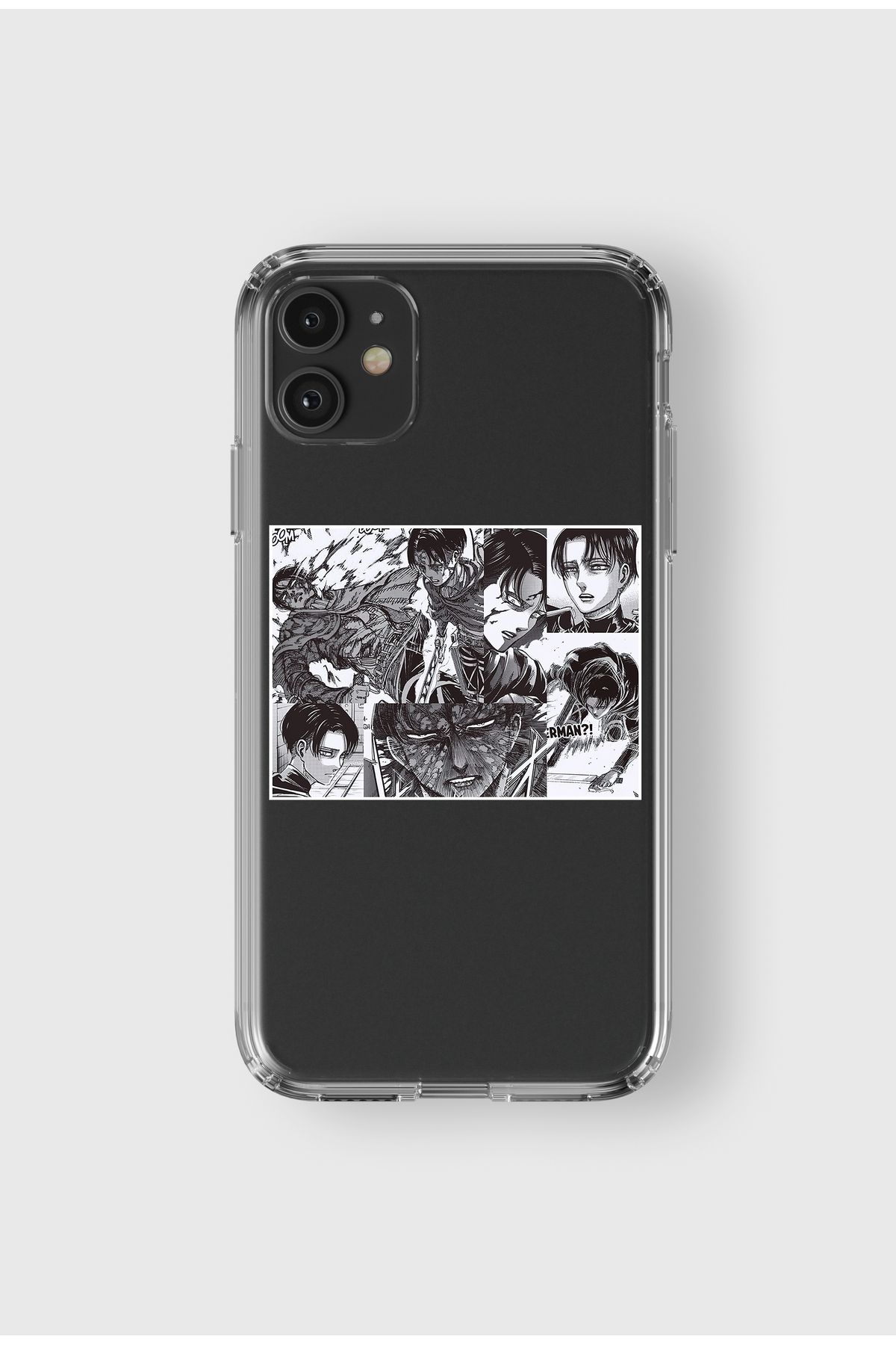 Corvo Iphone 11 uyumlu Attack on Titan Levi Ackerman Anime Şeffaf Telefon Kılıfı