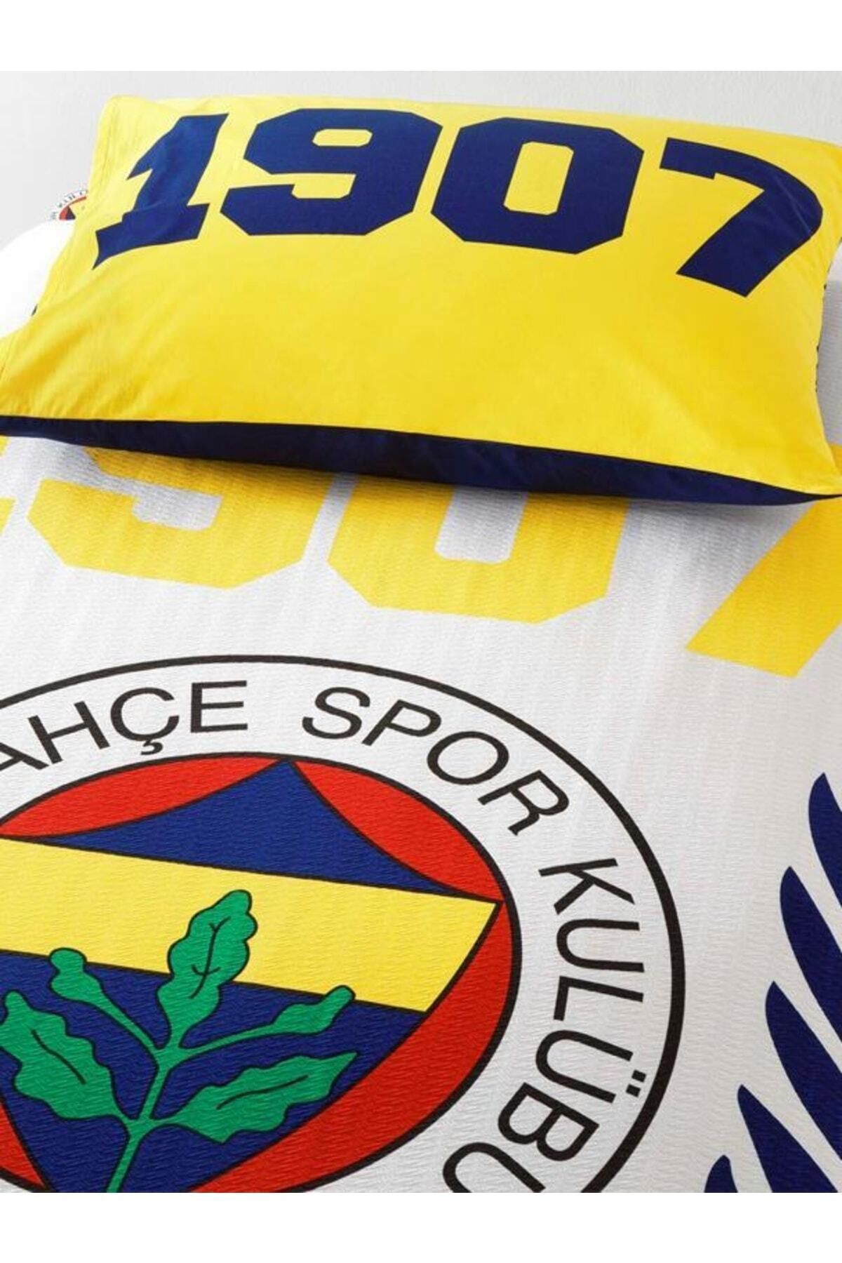 Taç Lisanslı Pike Takımı Tek Kişilik Fenerbahçe Lacivert Logo