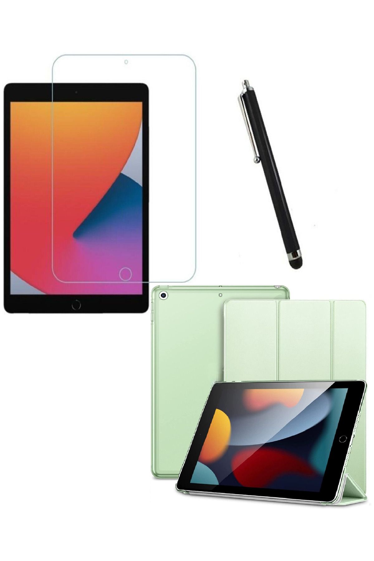 Fibaks Apple Ipad 7. 8. 9. Nesil 2020 /2021 10.2 Inç Ekran Koruyucu Tablet Smart Kılıf Kapak Kalem