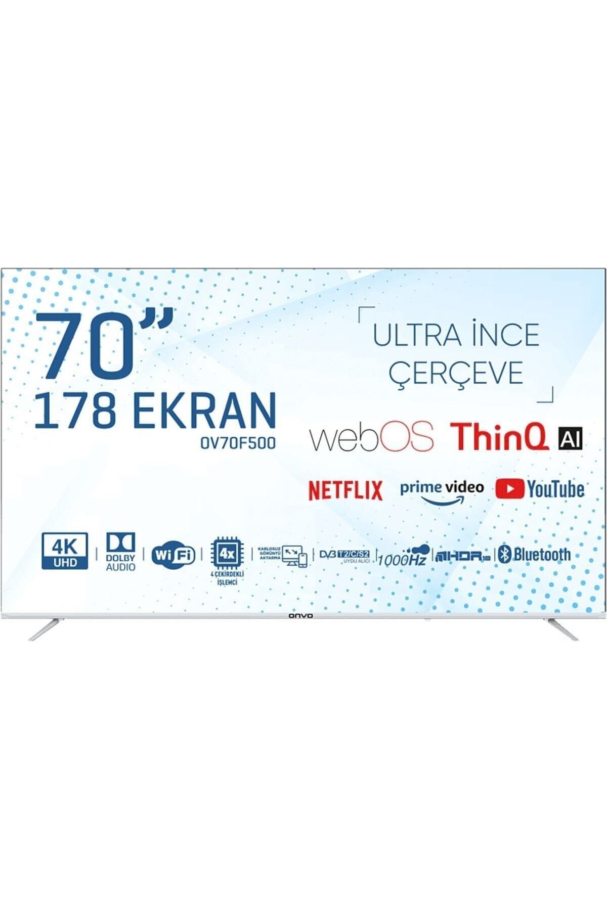 ONVO Ov70f500 70 Inç 178 Ekran Ultra Hd Webos Smart Çerçevesiz Led Tv