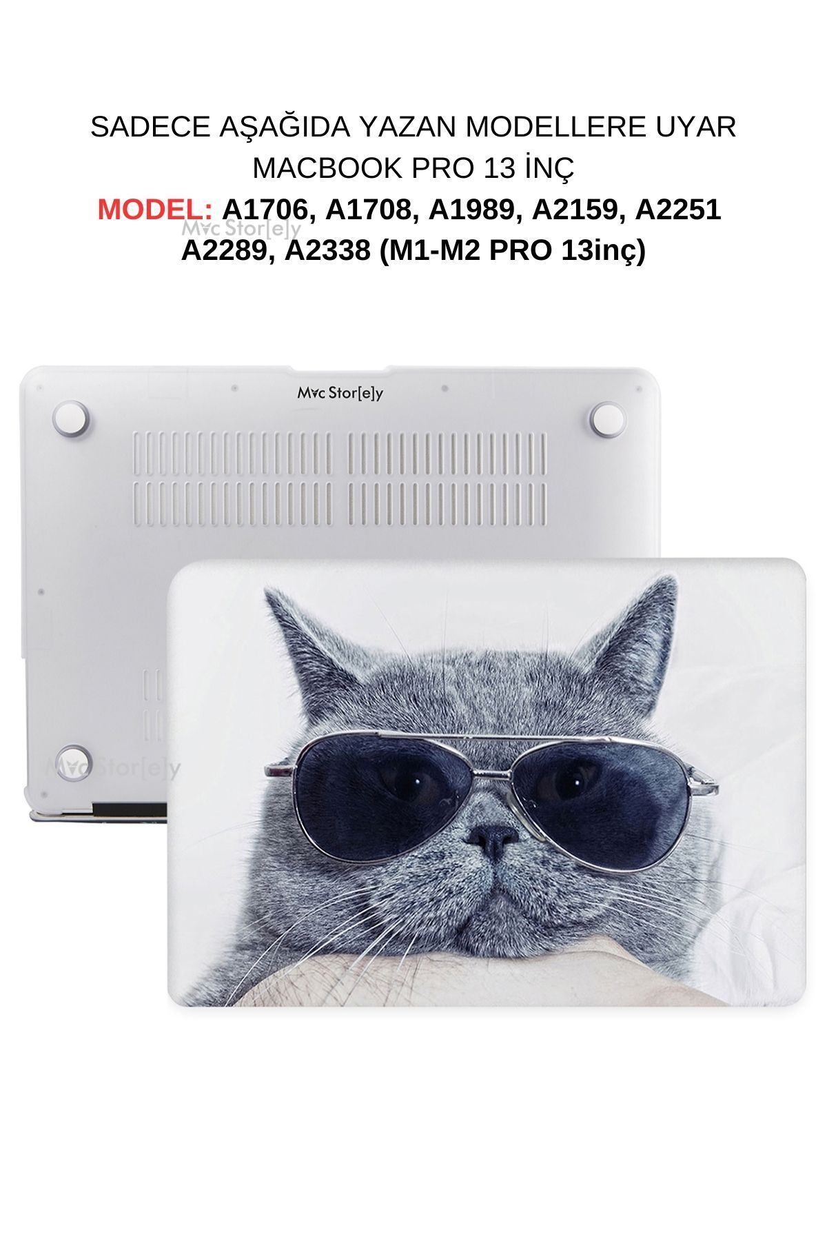 Mcstorey Macbook Pro M1-m2 Kılıf 13inç A2338 A1706-08 A1989 A2159 A2251 A2289 Ile Uyumlu Cat01nl
