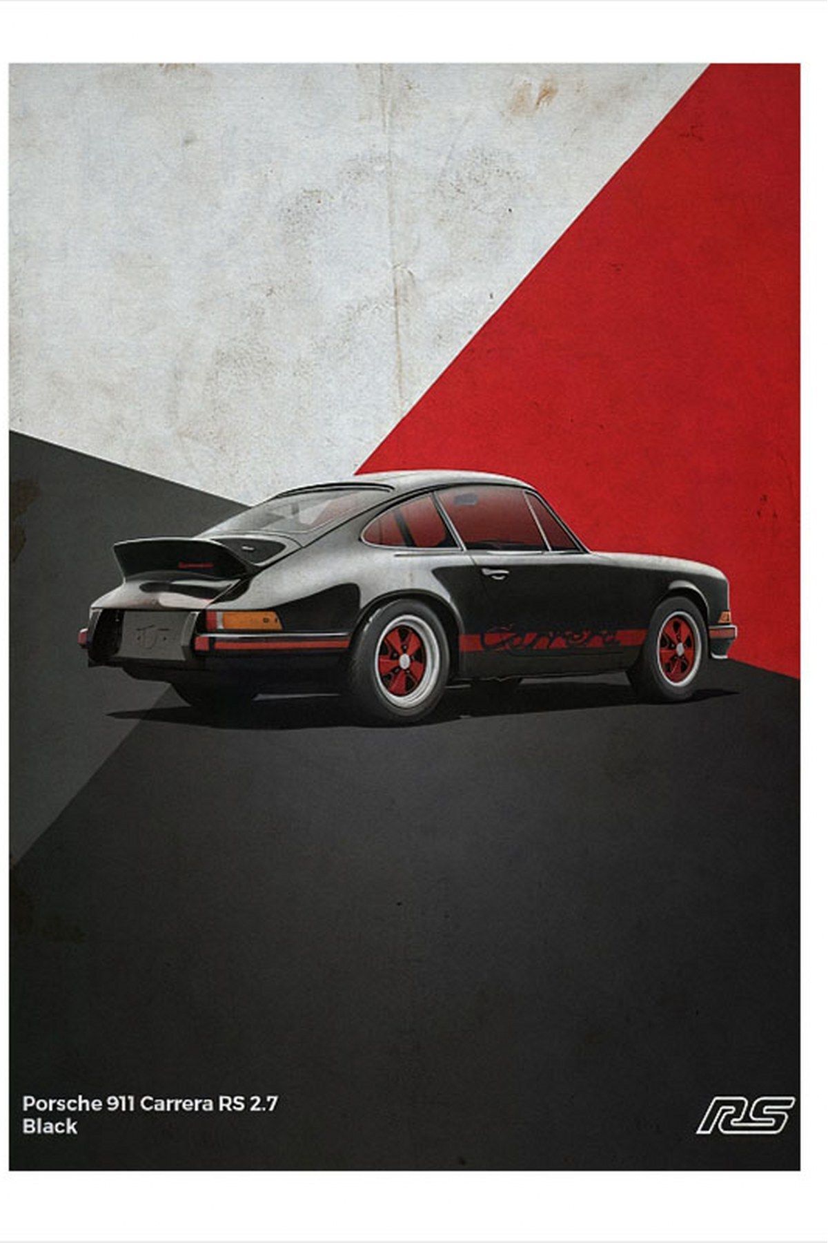 karizmart Porsche 911 Carrera Siyah Araba Tasarım Mdf Tablo 50cmX 70cm