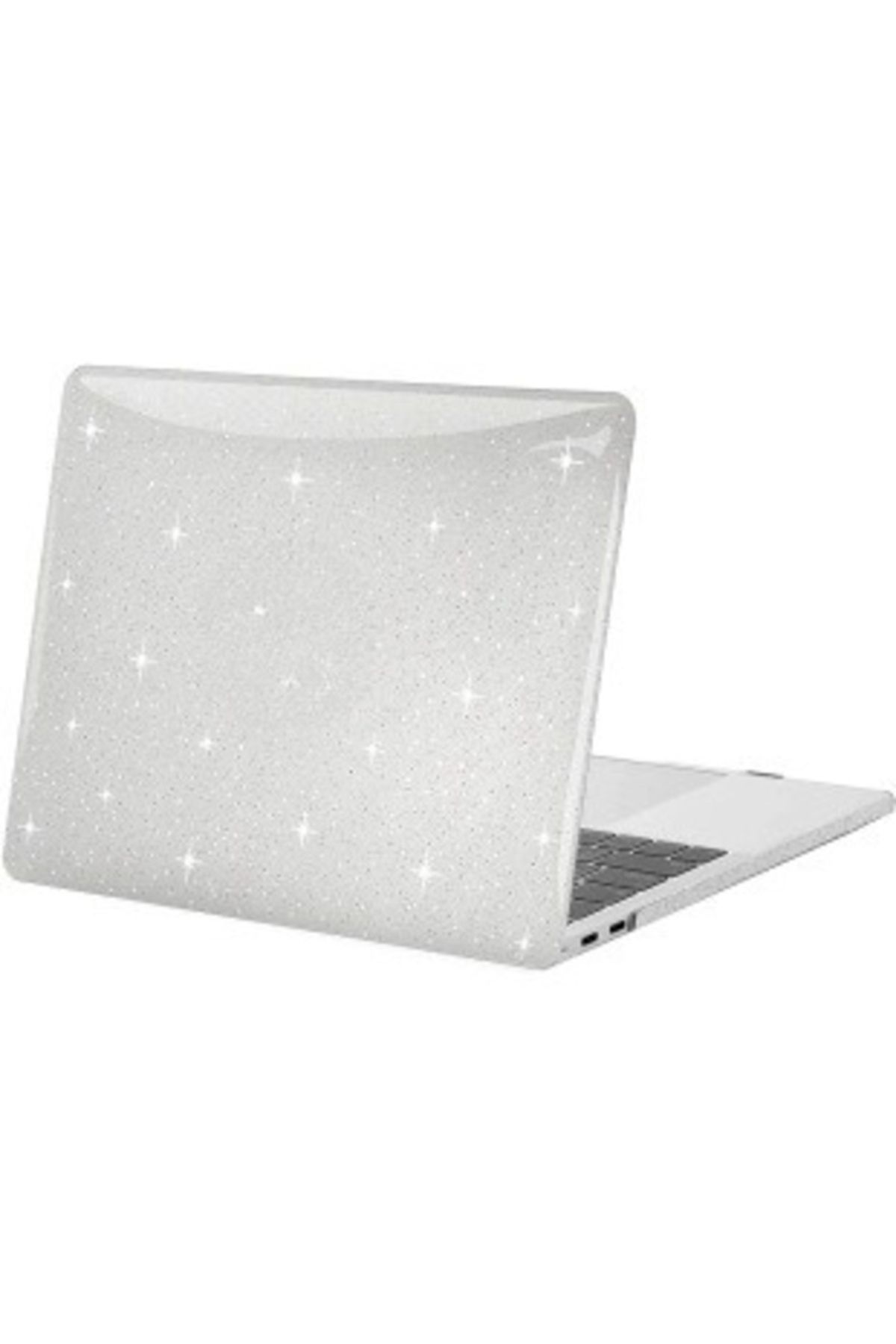 CepLab MacBook Air M2 Çip 2023 Kılıf A2941 15.3 Uyumlu  inç Simli Yaldızlı 360° Koruma Hava Kanallı Kapak