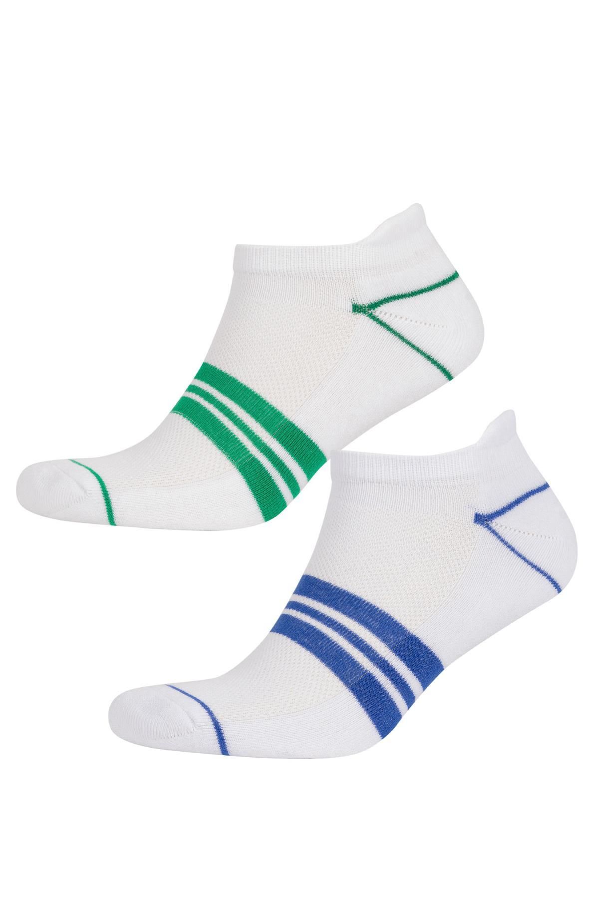Defacto Erkek Çizgili 2'li Pamuklu Havlu Spor Çorap