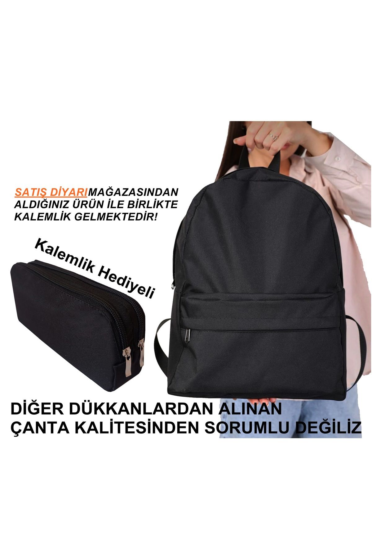 Satış Diyarı Siyah Sırt Çantası Spor Çantası Okul Çantası Günlük Kullanım Çanta