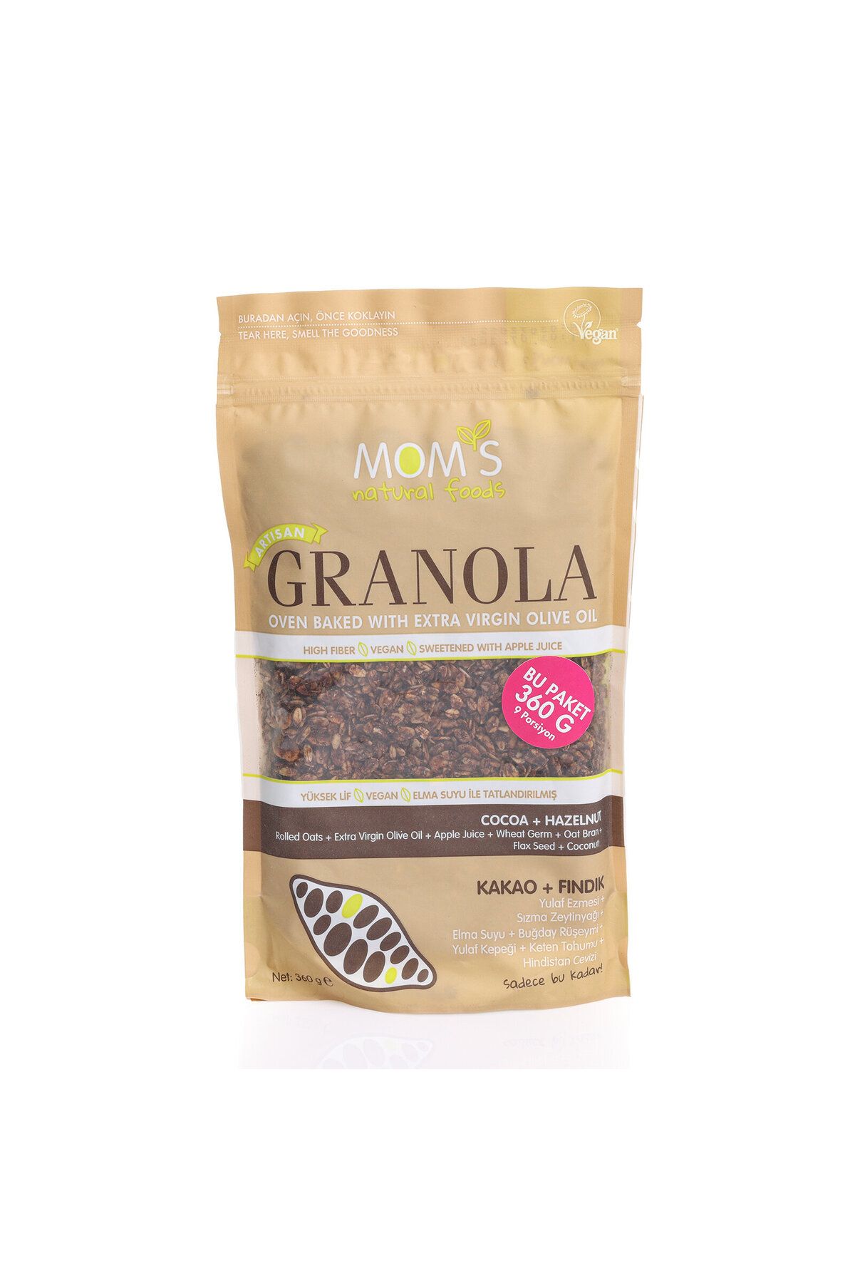 Mom's Natural Foods Granola Kakao & Fındık 360 gr ( 1 ADET )