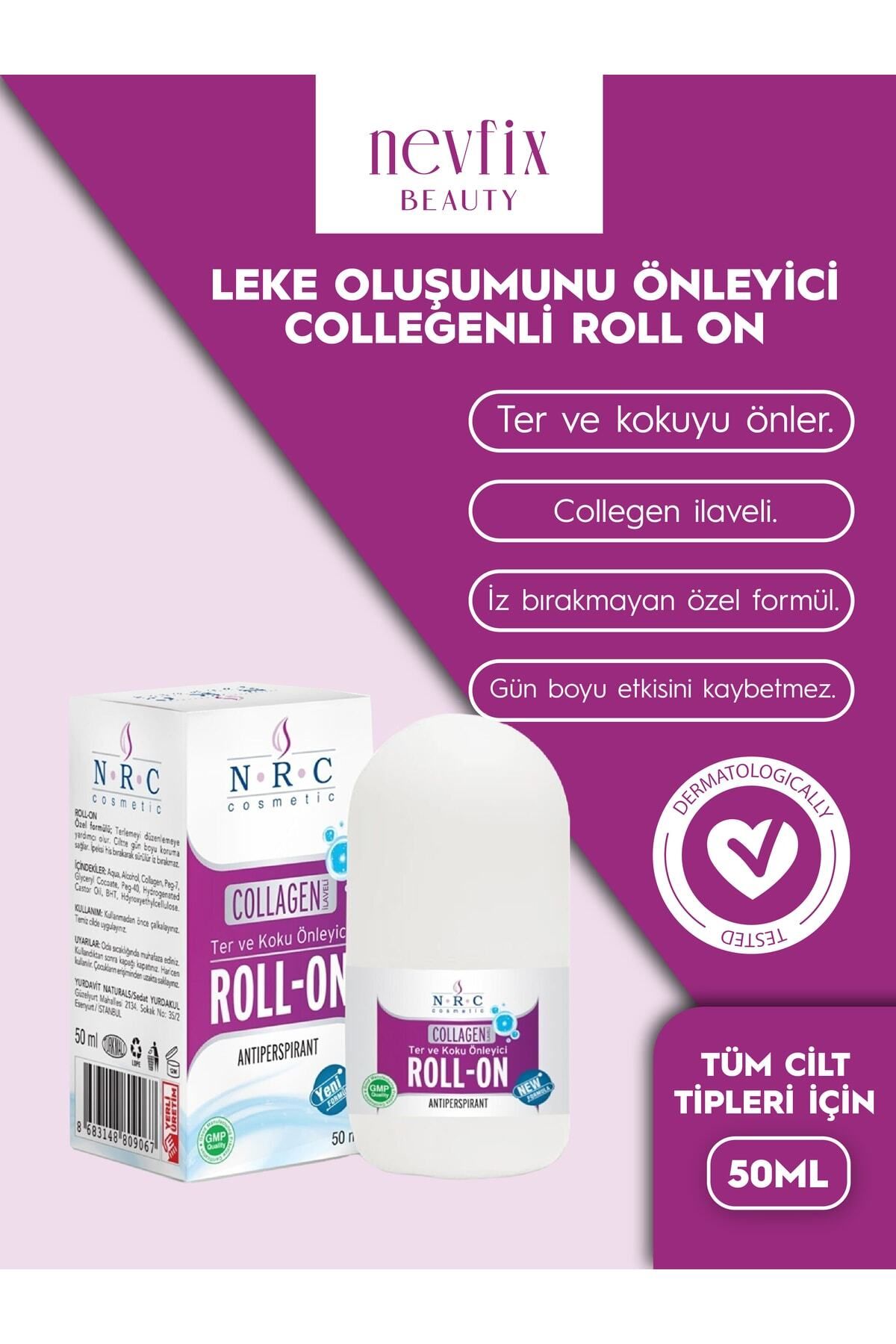 NRC Roll On Aşırı Terleme Önleyici Antiperspirant Roll-on 50 Ml Collagen Ilaveli