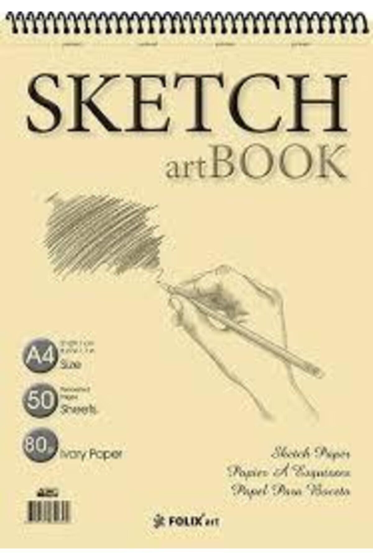 SKETCH BOOK Folıx Art Sketchbook Ivory Spiralli A4 Çizim Ve Eskiz Defter 50 Yaprak 90gr.