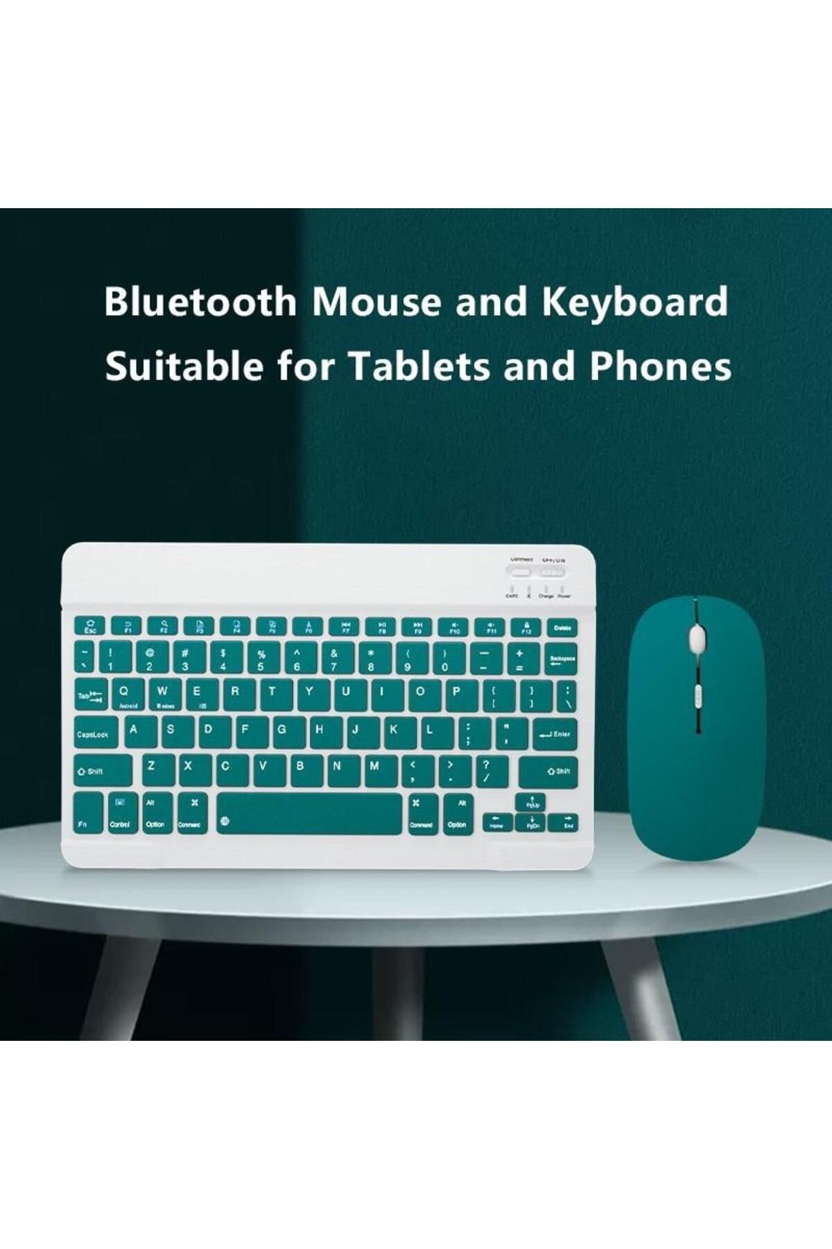 Teknomila Tüm Cihazlara Uyumlu Akıllı Taşınabilir Şarj Edilebilir Kablosuz Bluetooth Klavye + Mause