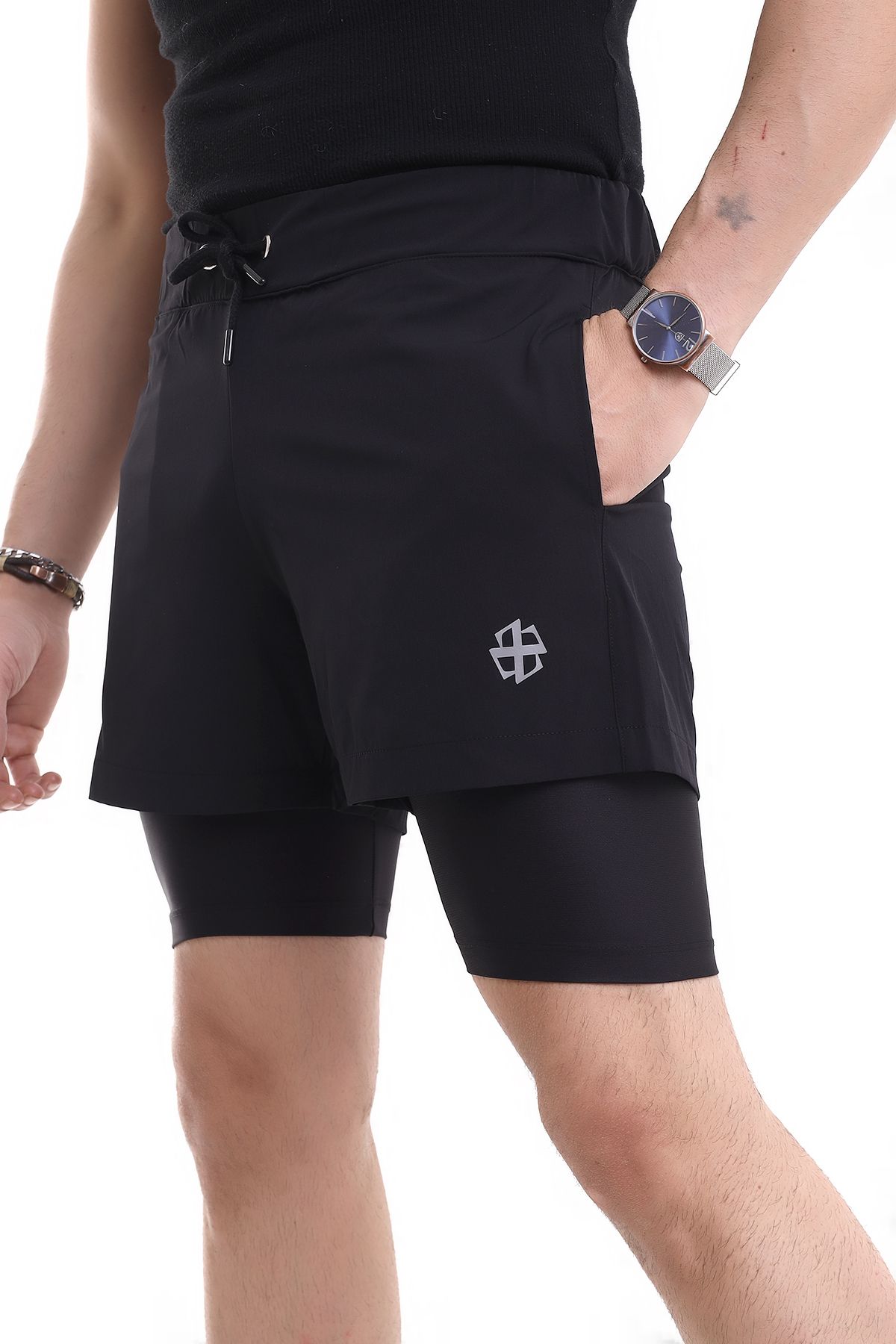 DeChival Erkek Taytlı Şort Fıtness / Men's Tights Shorts