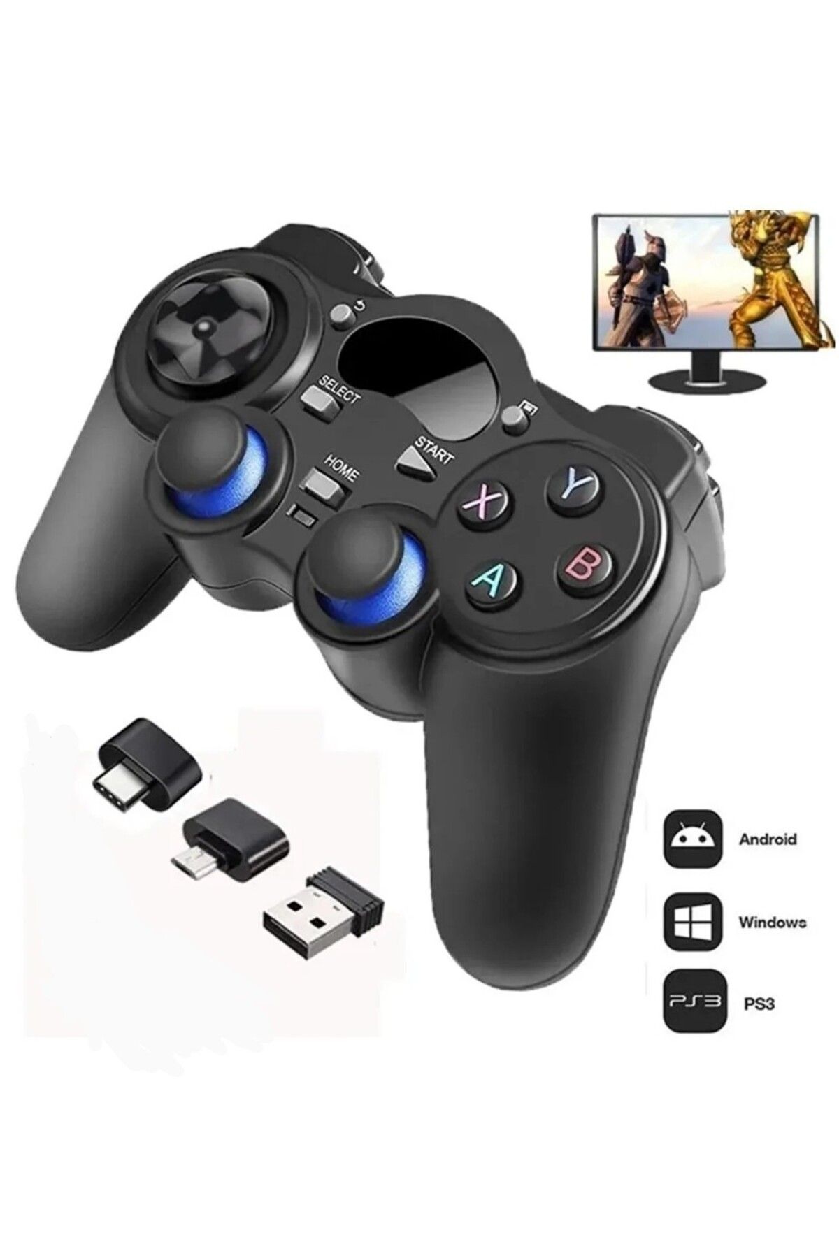 comse 2.4g Wireless Gamepad Kablosuz Oyun Kolu Otg Pc Ps3 Tv Box Android Tv Uyumlu