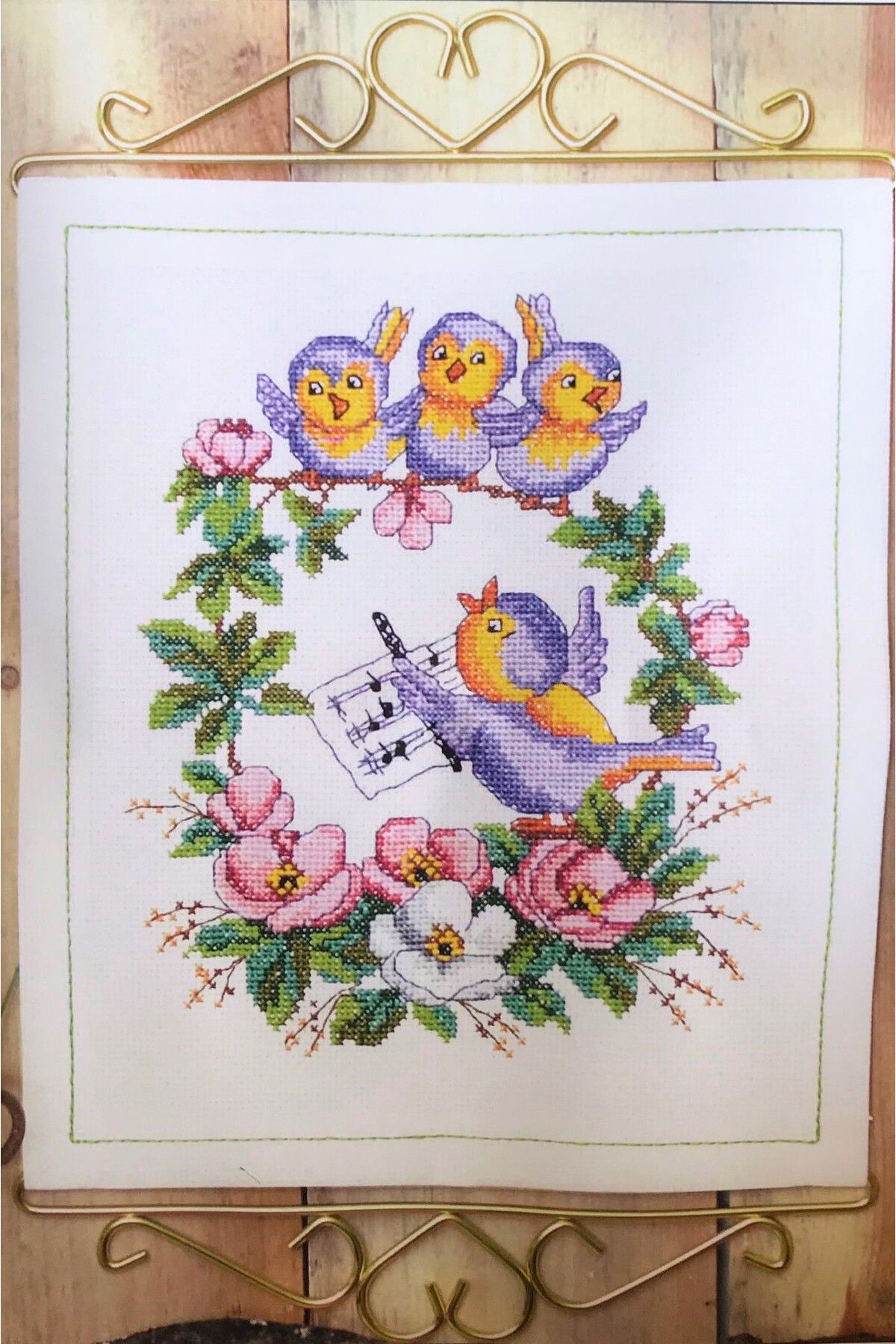 Anchor Atelje Margaretha Duvar Panosu Kanaviçe Kiti Çiçek ve Kuş Desenli