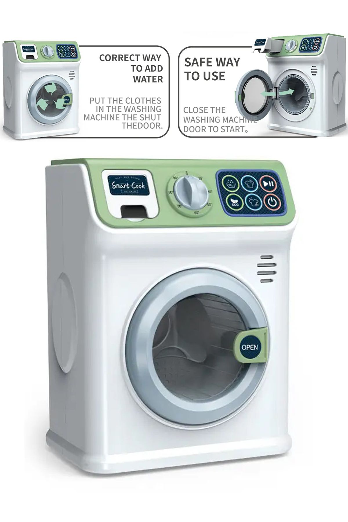 YILDIRIM OYUNCAK Dokunmatik Ekranlı Çamaşır Yıkama Makinesi - Oyuncak Sesli Işıklı Çamaşır Makinası