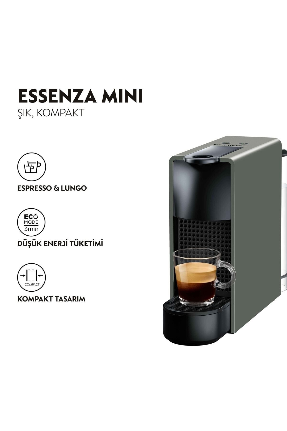 Nespresso C30 Grey Essenza Mini Kahve Makinesi Gri