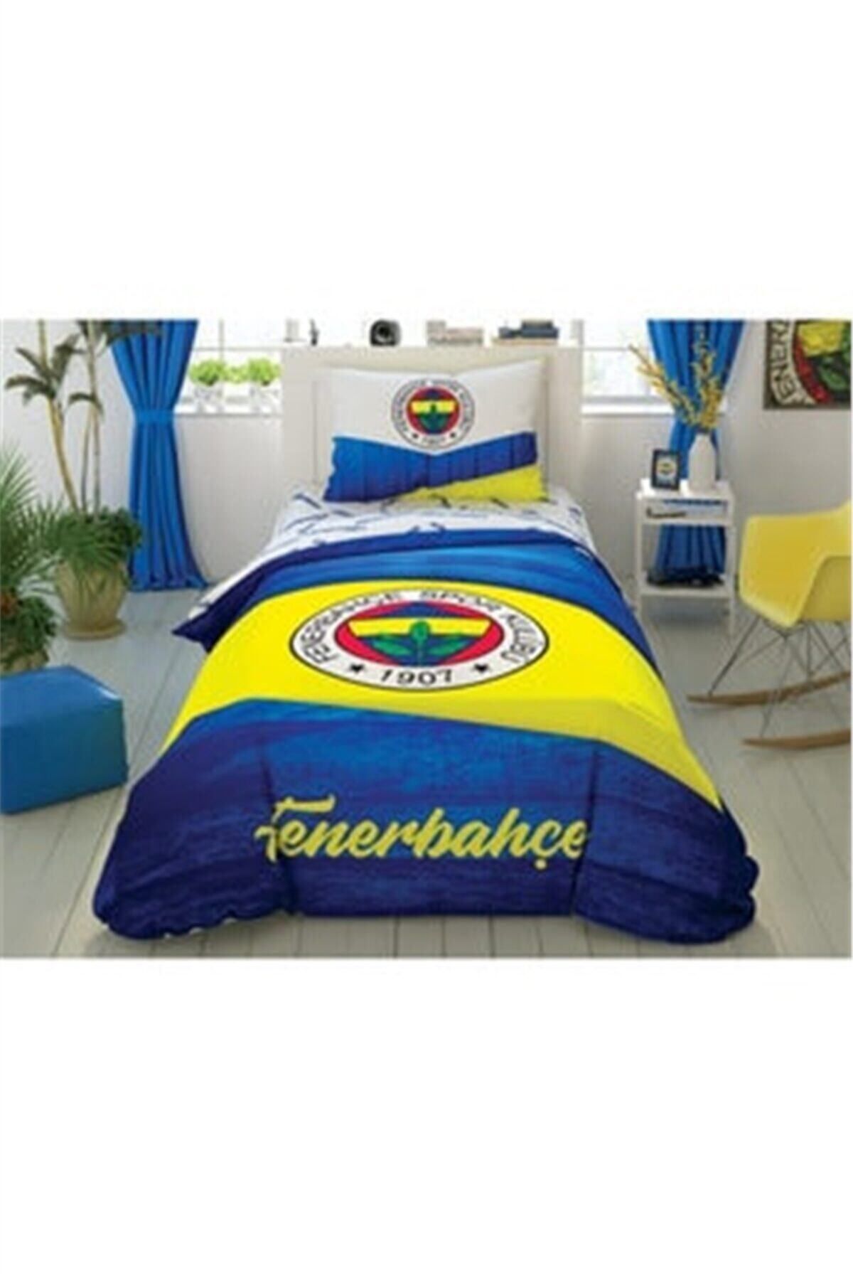Taç Fenerbahçe Wooden Logo Tek Kişilik Lisanslı Nevresim Takımı