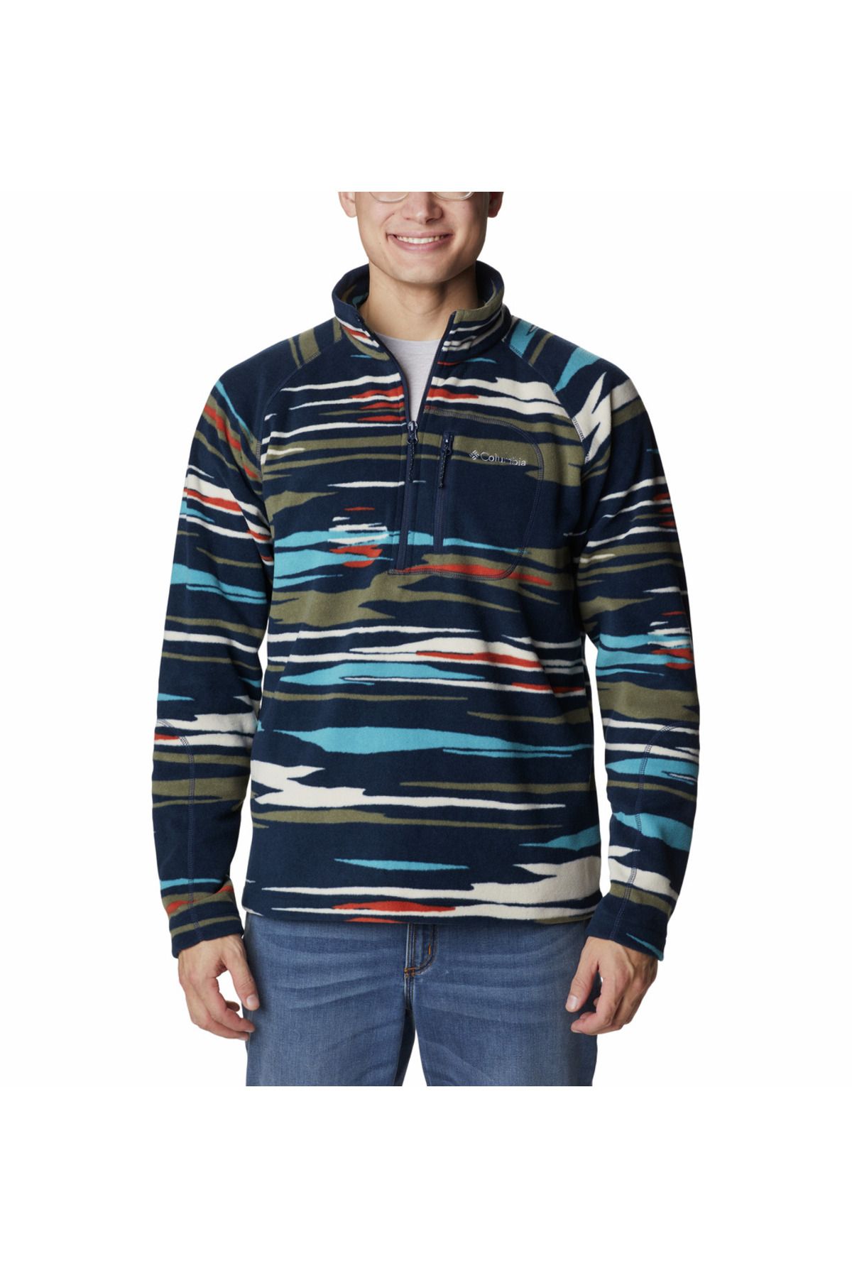 Columbia Fast Trek Printed Half Zip Erkek Polar Üst