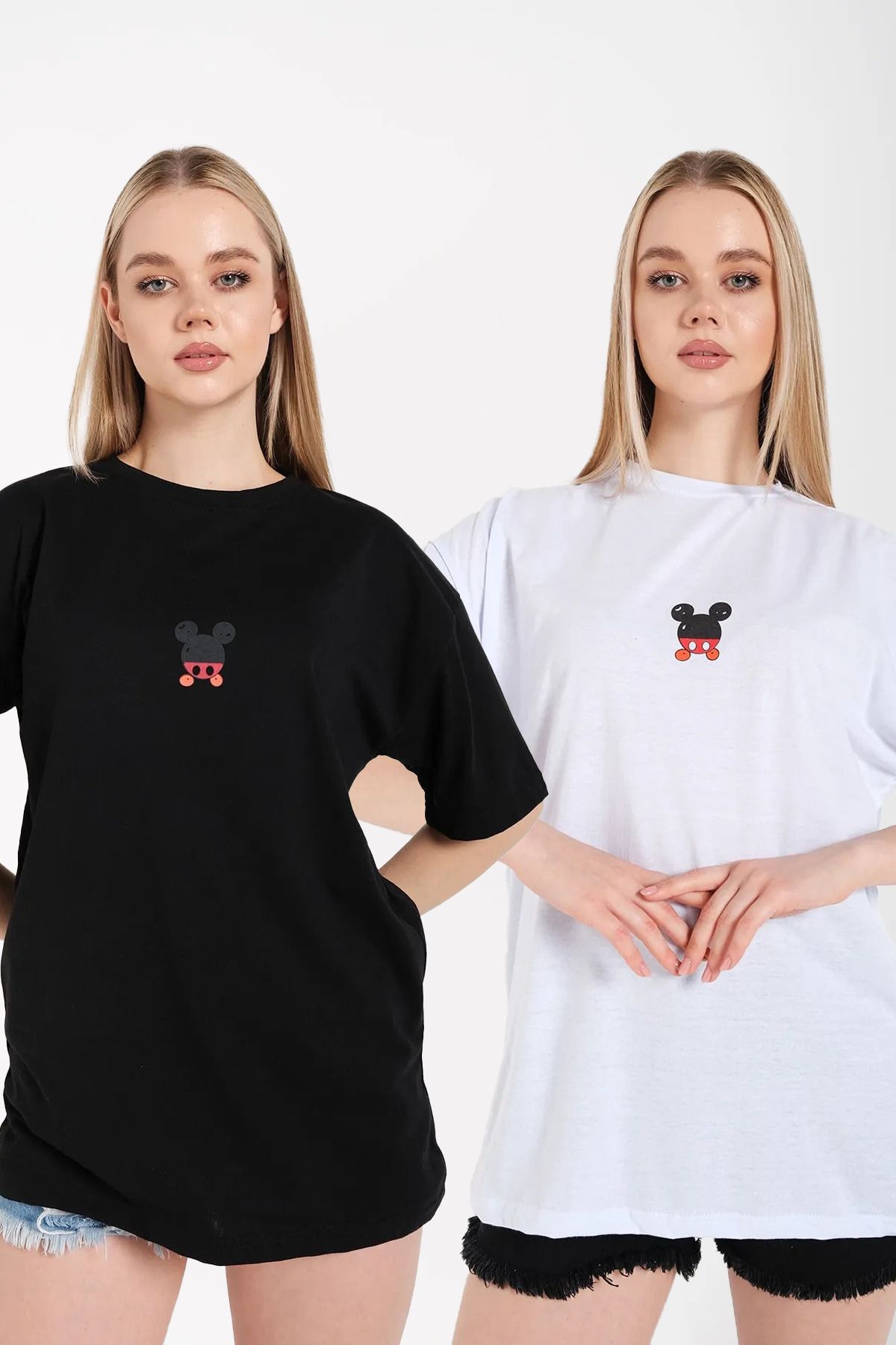 Laundry Kadın Siyah Beyaz Mikey Mouse T-shirt 2'li