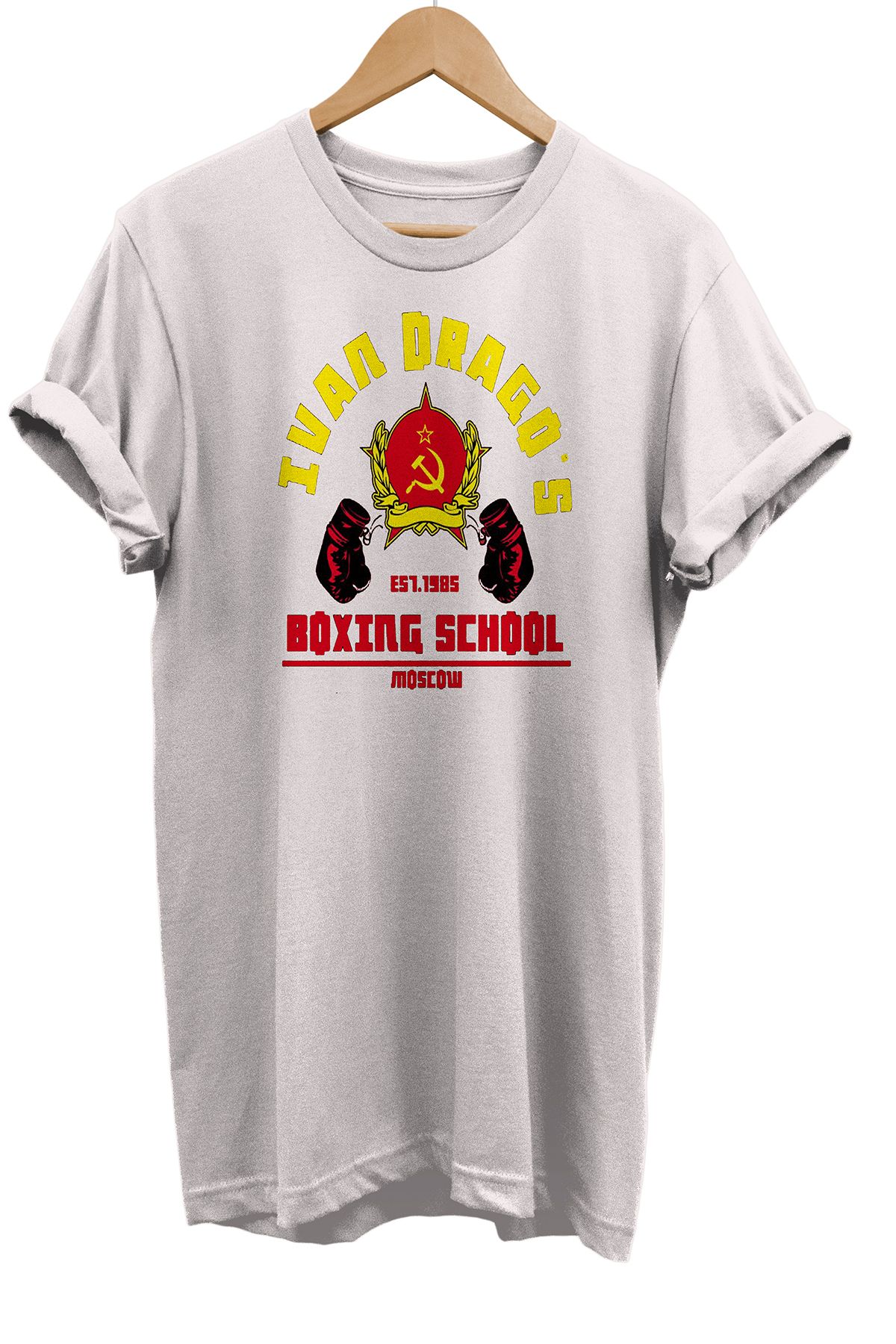 remonz Rocky Ivan Drago's Boxing Club Baskılı %100 Pamuk Oversize T-shirt Büyük Beden Tişört