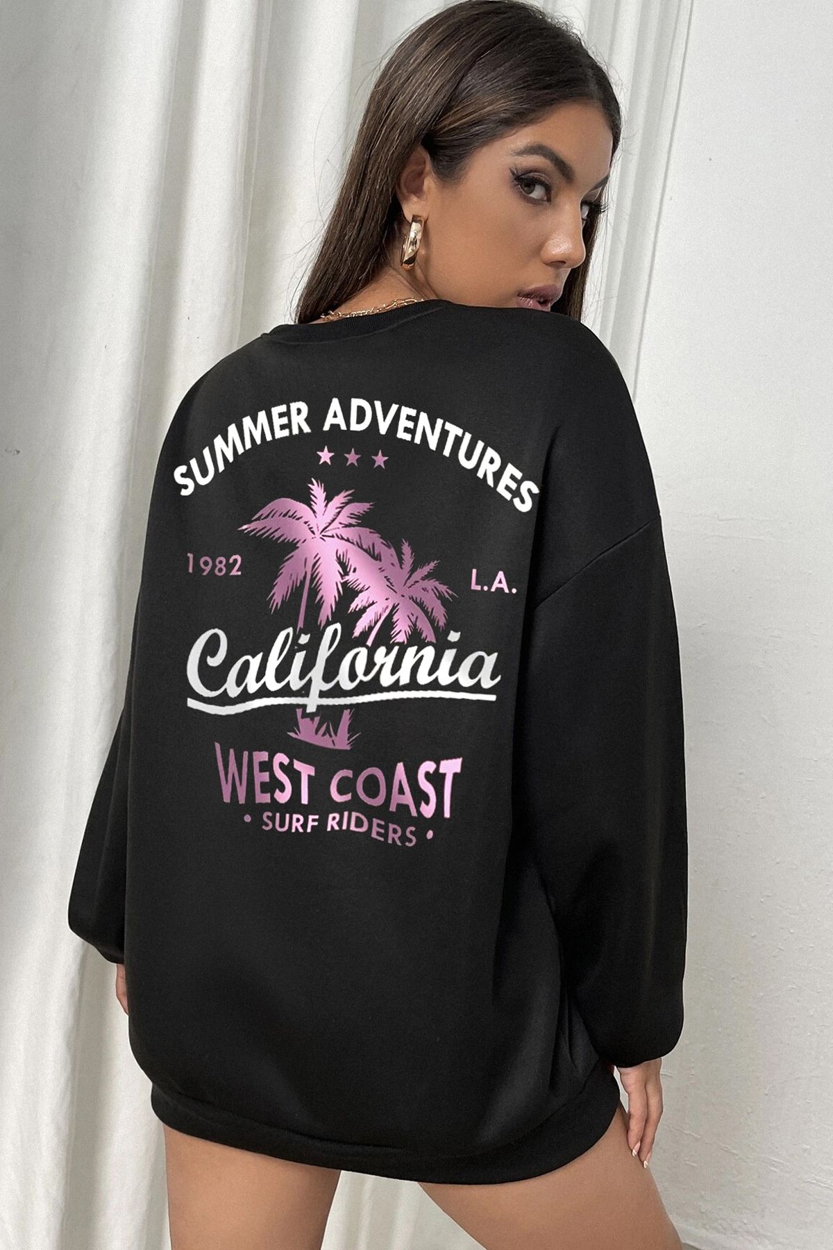 Millionaire Kadın Siyah California Oversize Sweatshirt