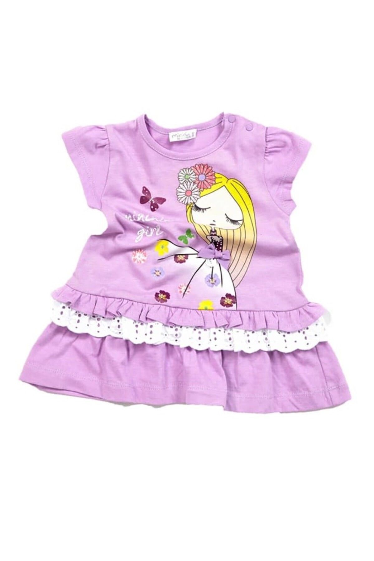 Zeyland Kız Bebek %100 Pamuk&cotton Lila Renk Yazlık Fistolu Dantelli Elbise K-61m2lıu36