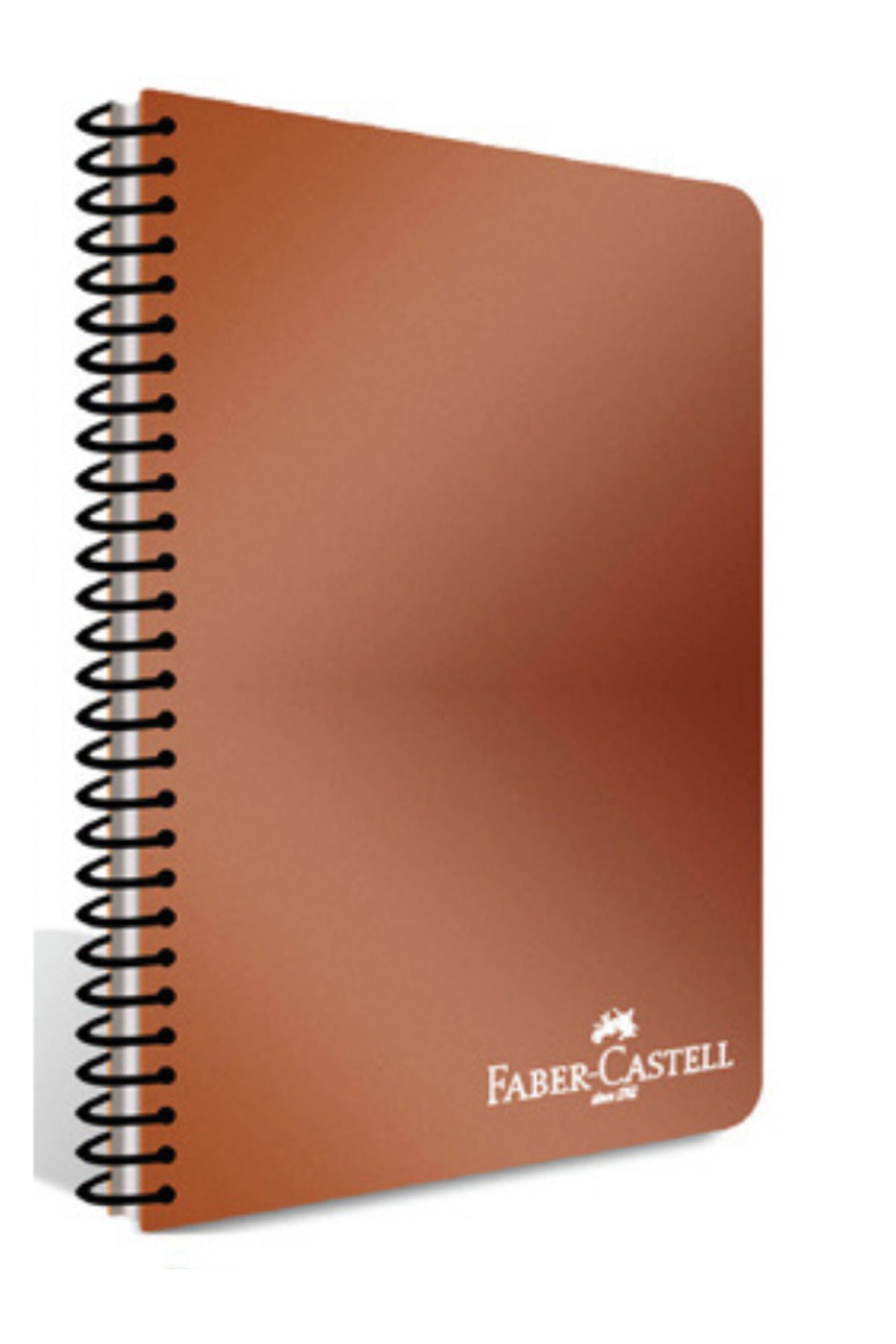 Faber Castell PLASTİK KAPAKLI SPİRALLİ DEFTER METALİK RENKLER A4 100 YP. ÇİZGİLİ – METALİK KİREMİT