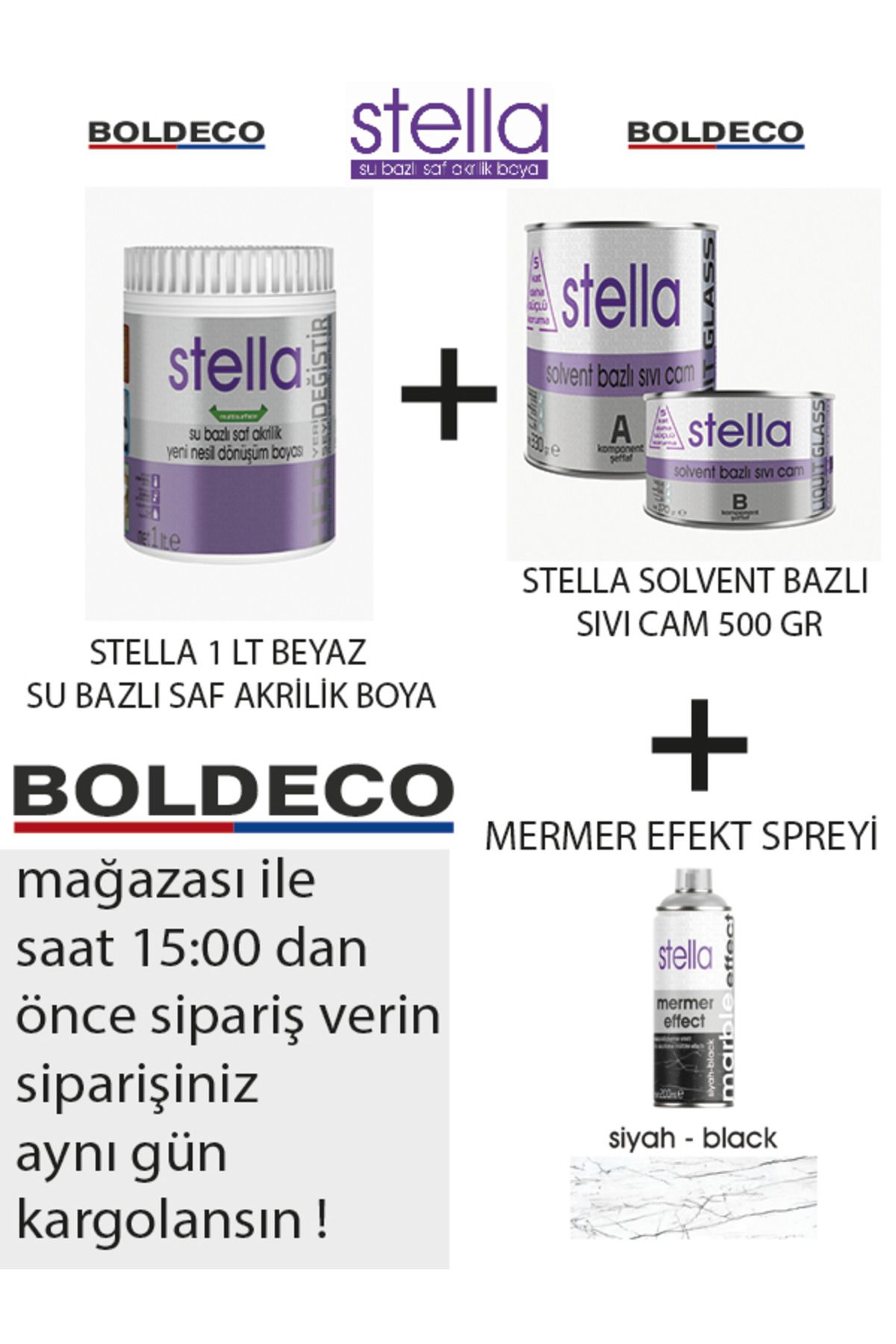 Stella Boya - Sıvı Cam - Mermer Efekt Seti