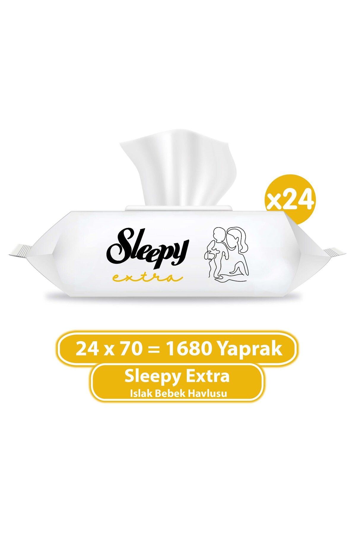 Sleepy Extra Islak Bebek Havlusu 24x70 (1680 Yaprak)