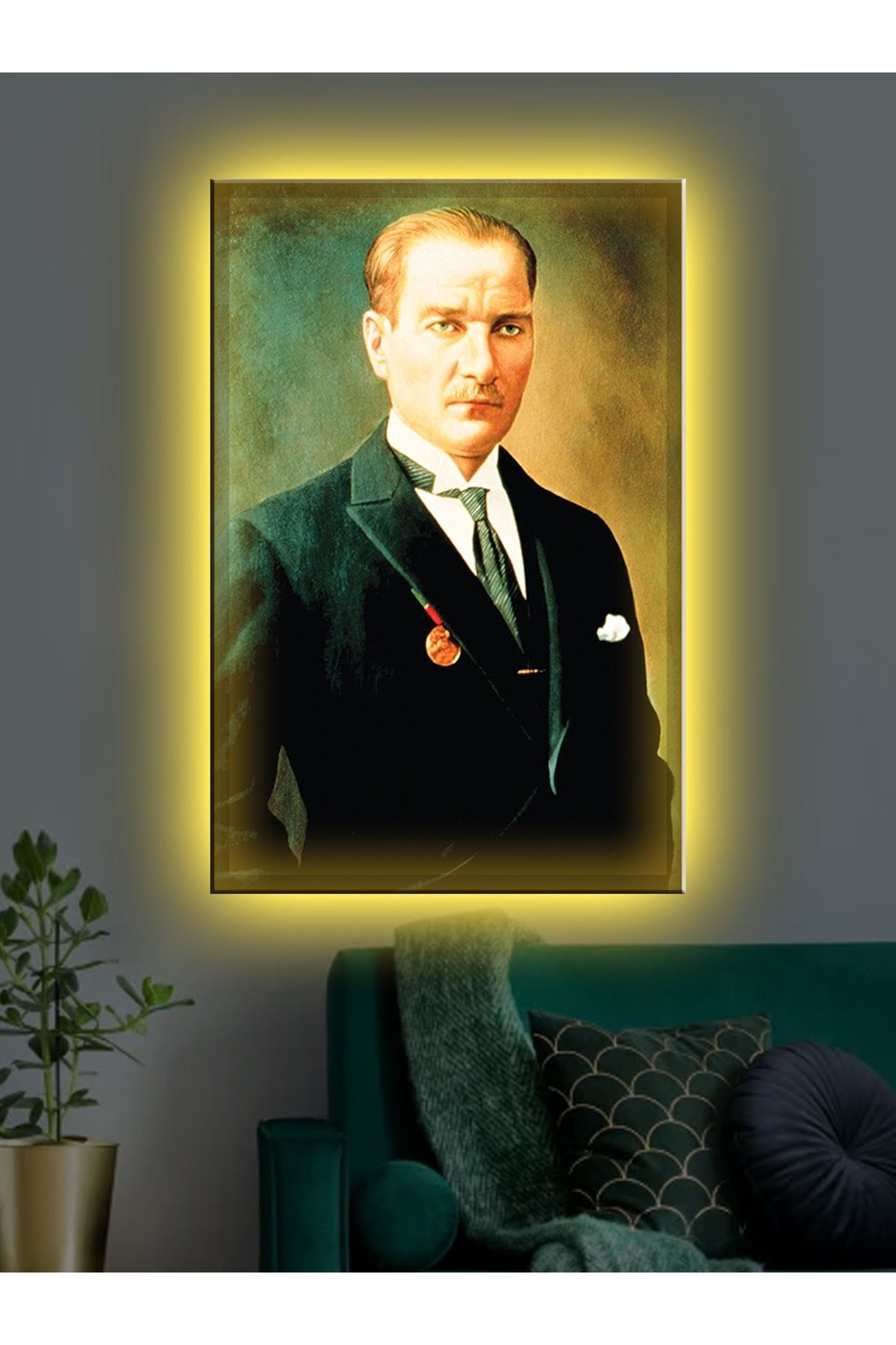 lunavisore Led Işıklı Atatürk Tablosu