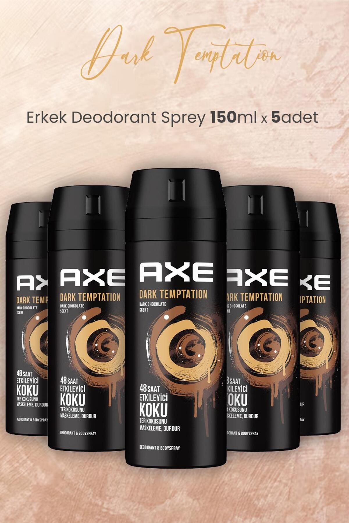 Axe Dark Temptation Erkek Deodorant Sprey 150 ml x 5 Adet