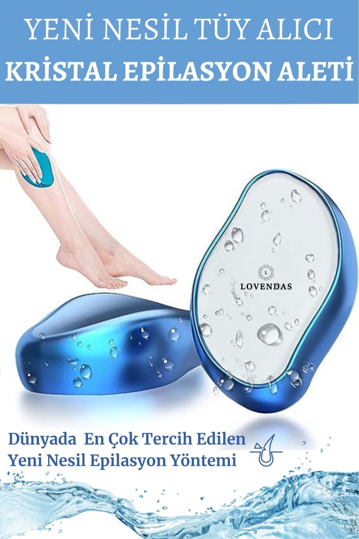 Lovendas Kristal Tüy Alıcı Epilasyon Aleti Epilatör - Acısız Ağrısız Anında Tüyleri Döker