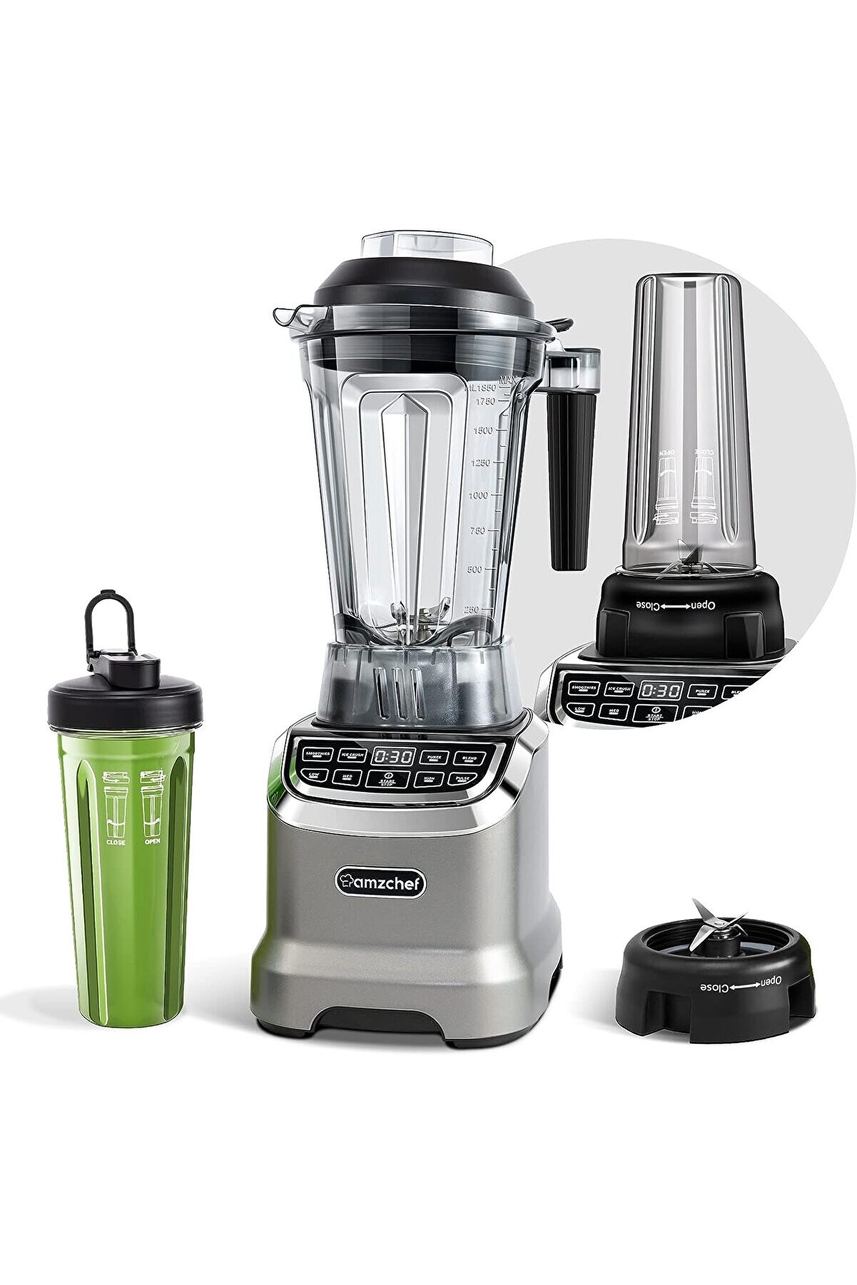 Çok Panelli Akıllı Dokunmatik ekranlı AMZCHEF Blender Profesyonel Blender Mikseri