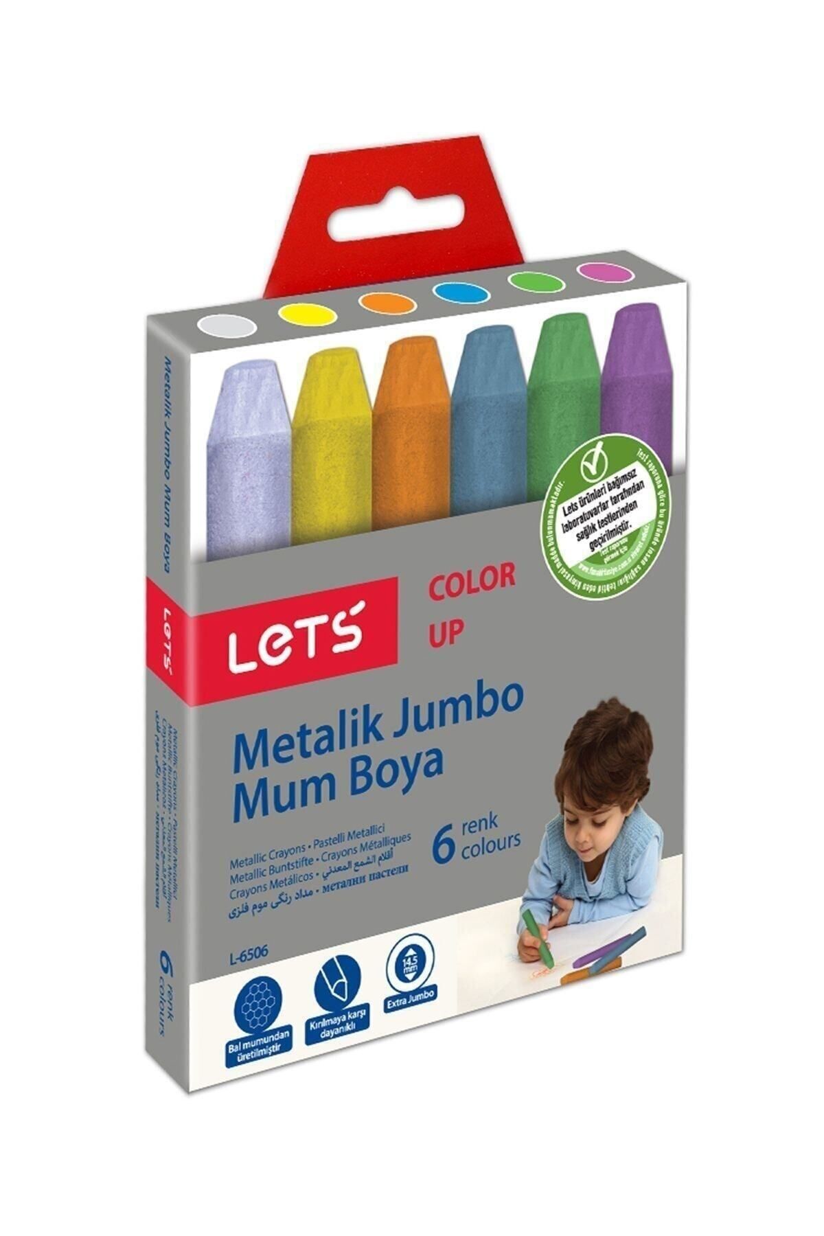 Lets 6 Renk Metalik Jumbo Mum Boya L-6506