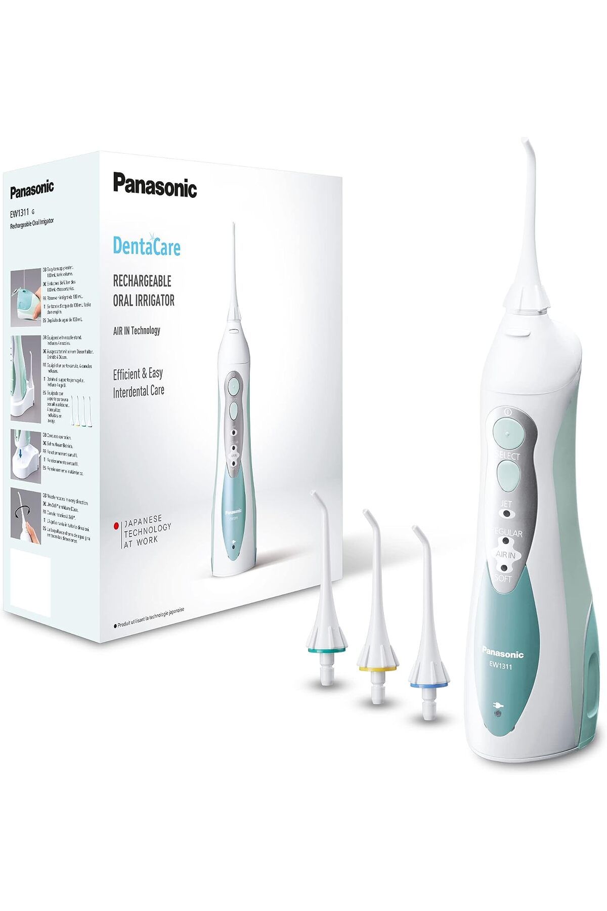 Panasonic EW - 1311 dental su jeti Kablosuz Üçlü Etkili, 3 Modlu sprey Su/Hava, Döner Ağızlı