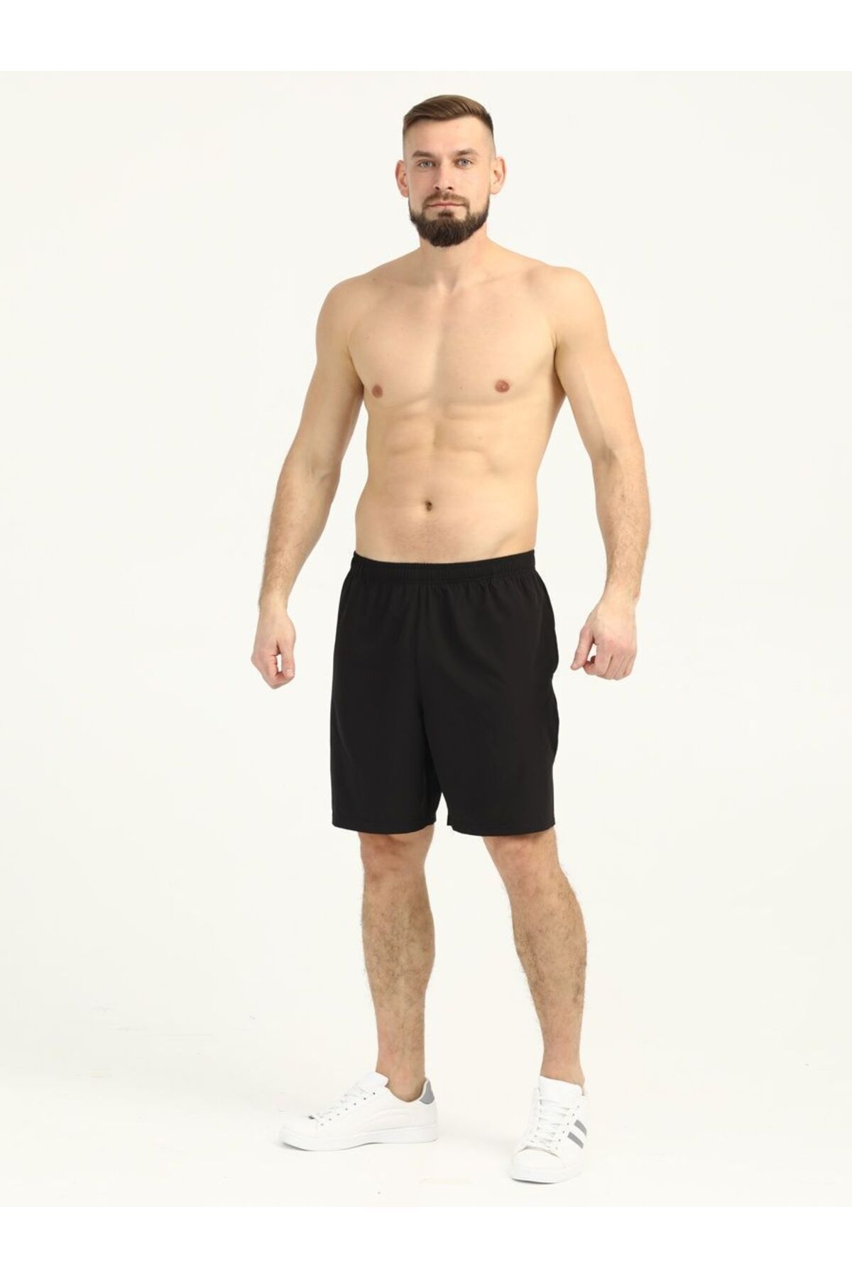 MİSTİRİK Viterbo Model Atletik Boks Şortu Hafif Kullanışlı Bol Kesim Penye Şort Siyah Renk