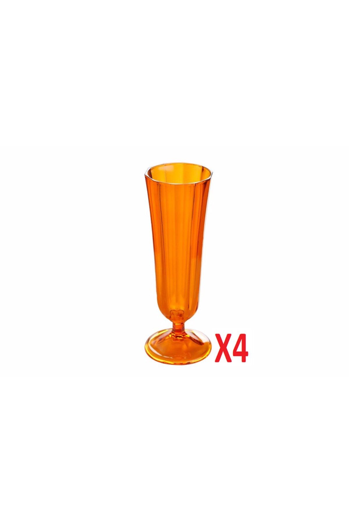 Porland Turuncu Flüt Şampanya Bardağı 130cc 4'lü 04FIA001736