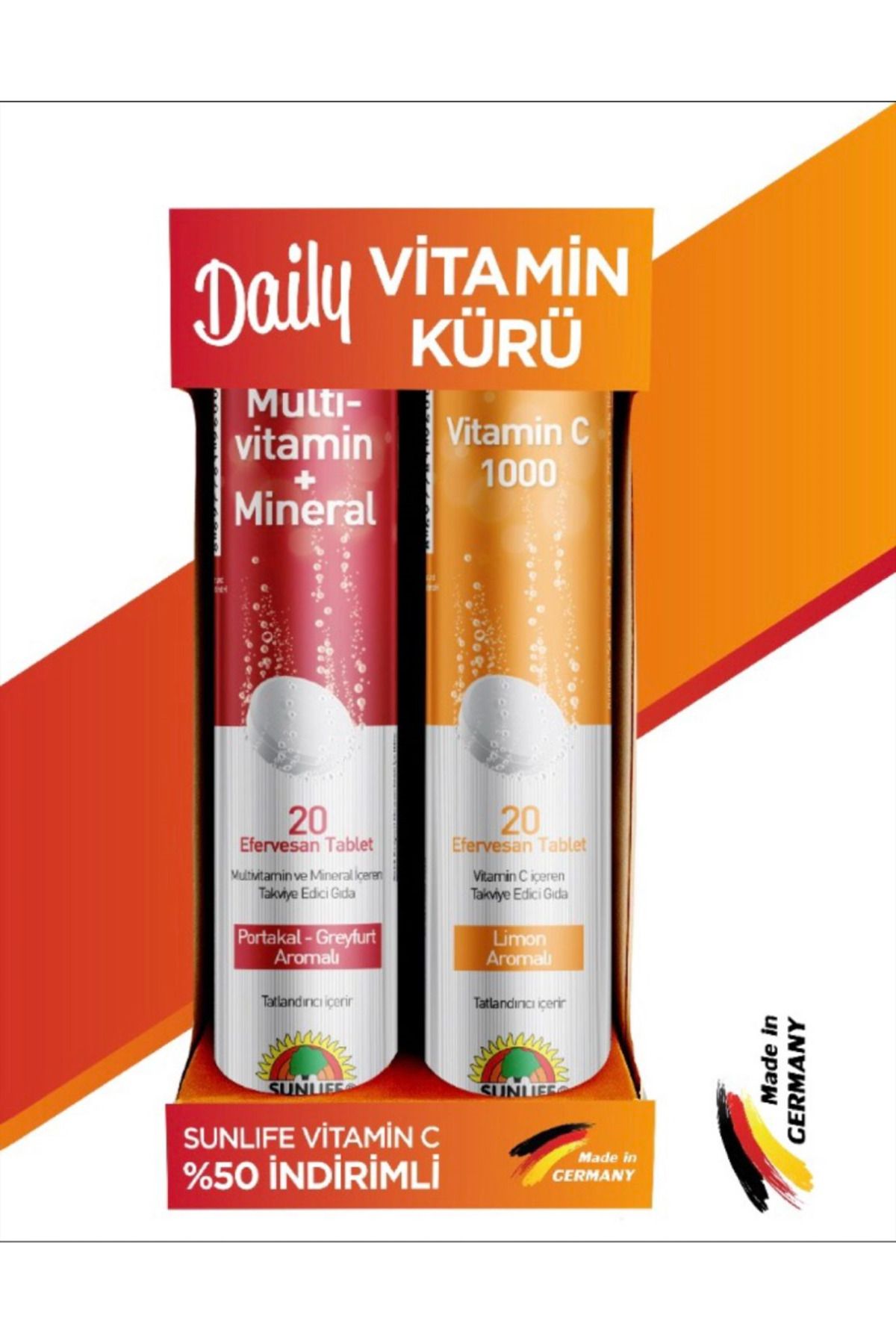 Sunlife Vitamin Kürü 20+20 Efervesan Tablet
