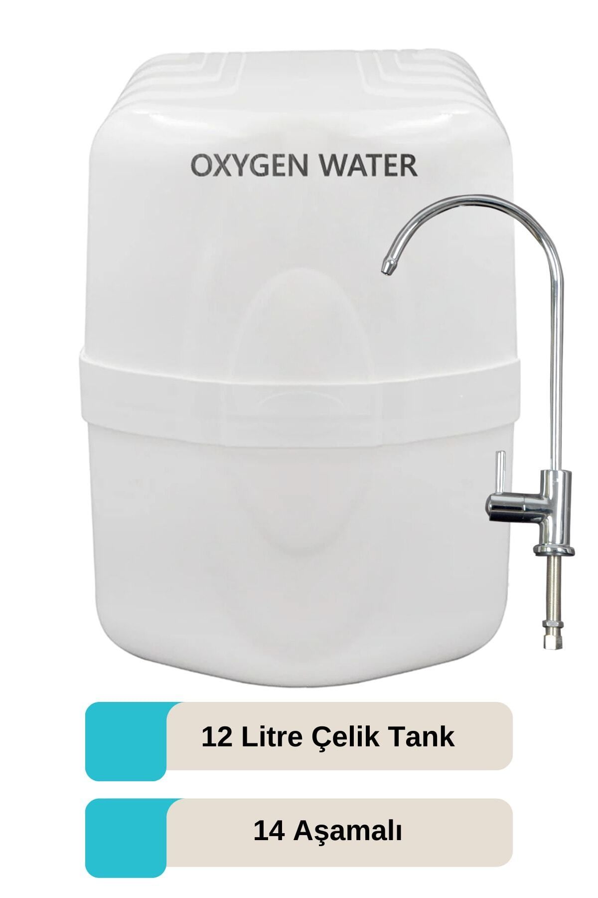 OXYGEN WATER 12 lt Çelik Tanklı 14 Aşamalı Alkali Mineral Filtreli Su Arıtma Cihazı
