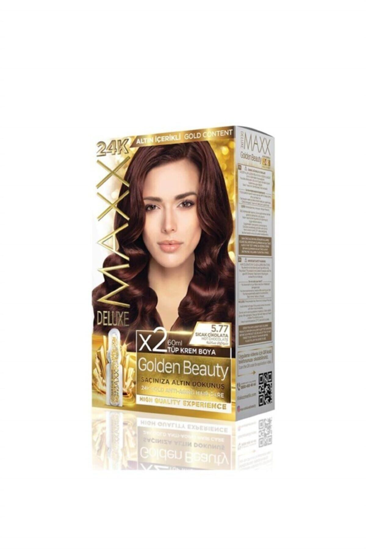 MAXX DELUXE Golden 5.77 Sıcak Çikolata 24k Altın Içerikli Saç Boyası