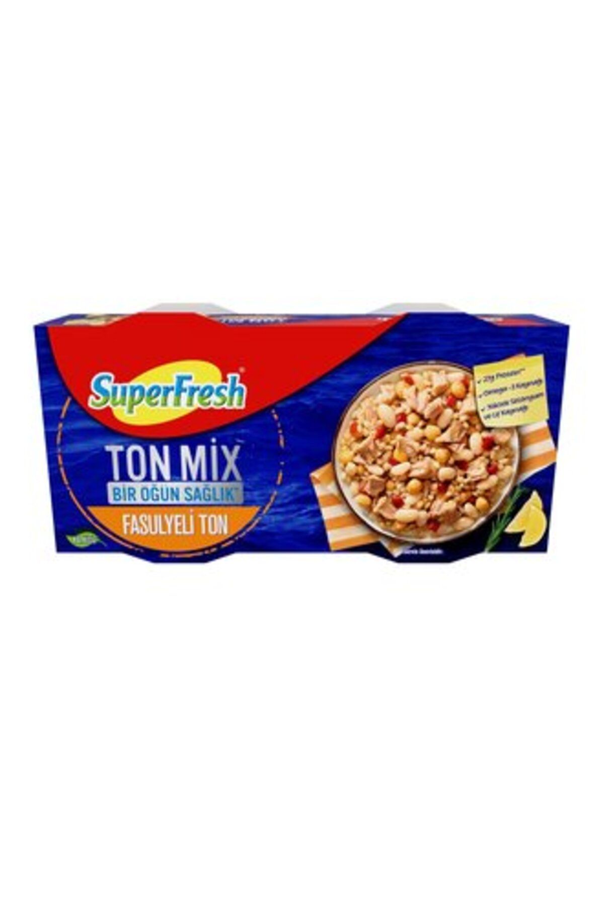 SuperFresh Ton Mix Fasulyeli Ton Balık 2 x 150 Gr ( 1 ADET )