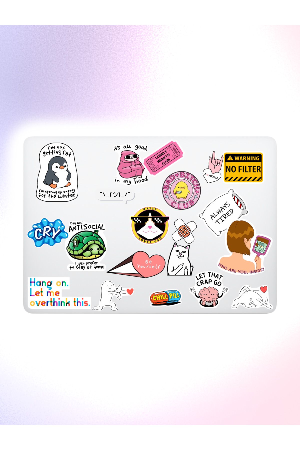 Katze Stickers Mental Art Sanat Temalı Laptop Notebook Tablet Sticker Seti -17 Adet