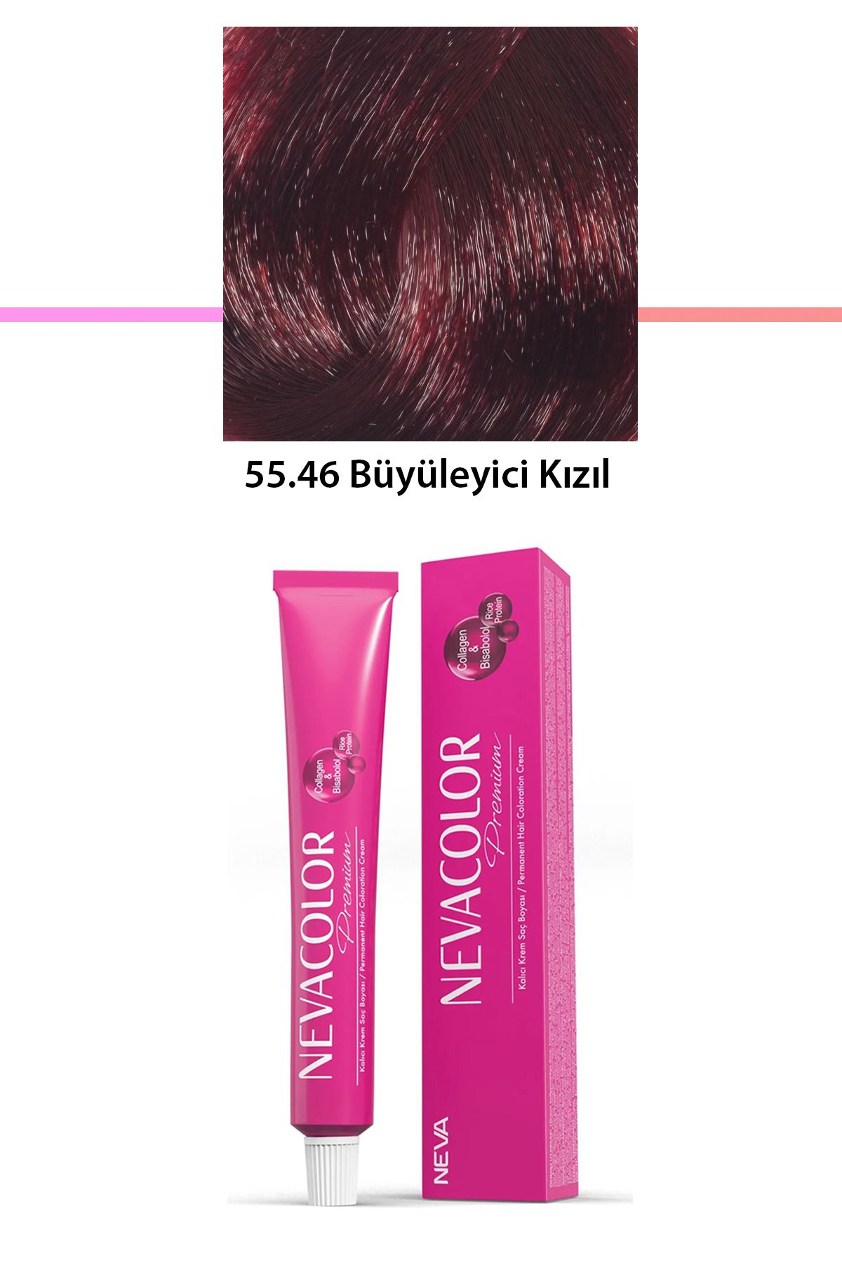 Neva Color Premium 55.46 Büyüleyici Kızıl - Kalıcı Krem Saç Boyası 50 g Tüp