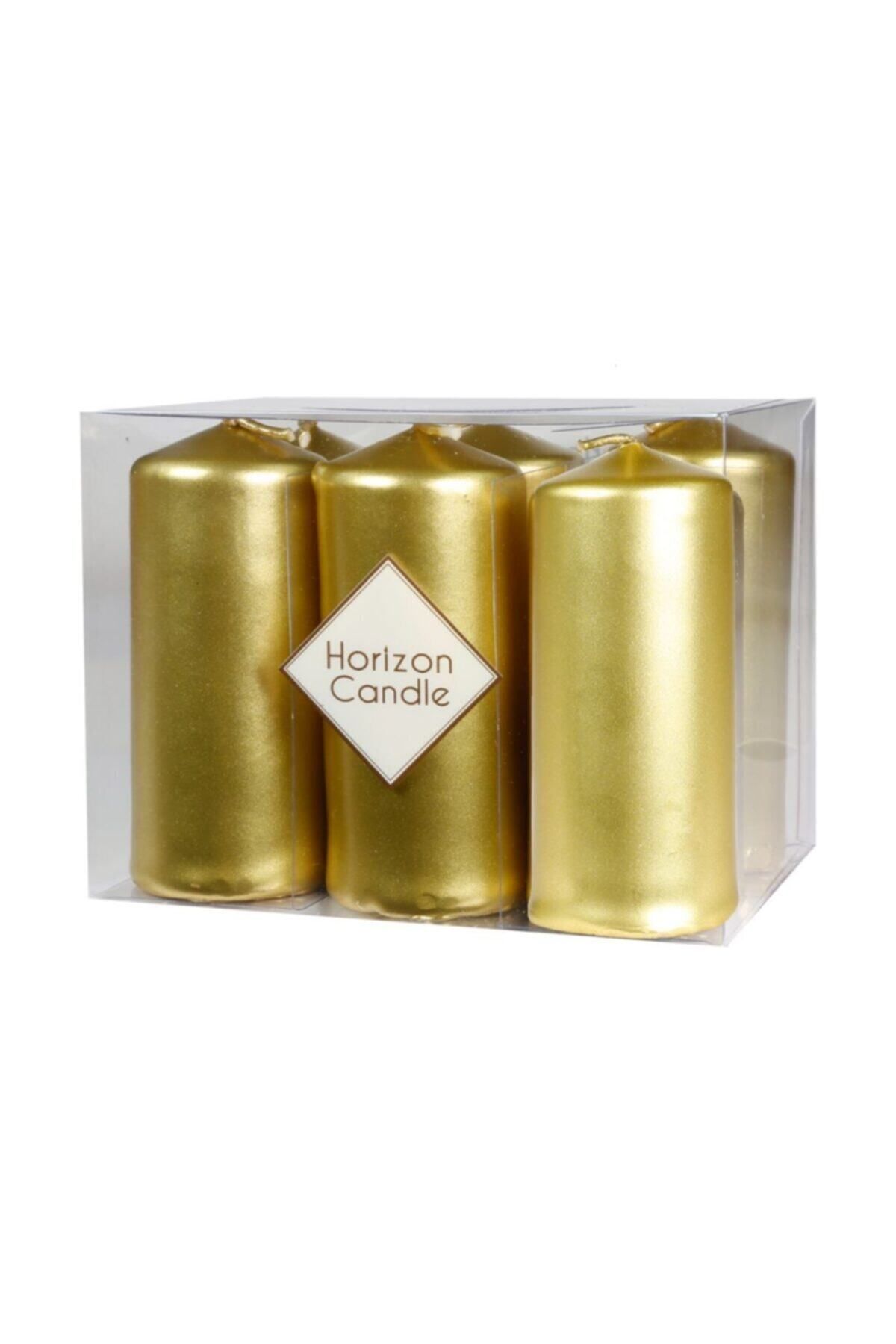 Horizon Mum Horizon Candles - Bar Mum - Kokusuz - Metalik - 6'lı - 3,5*8 Cm