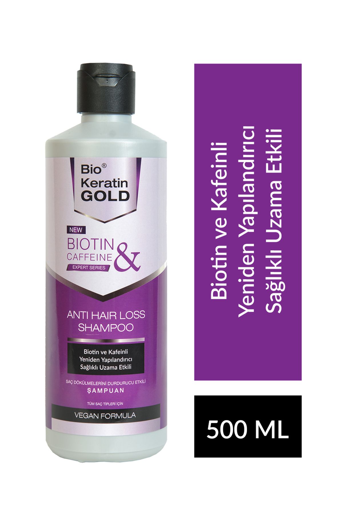 Bio Keratin Gold Biotin & Kafein Dökülme Karşıtı Hızlı Uzama Etkili Şampuan 500ml