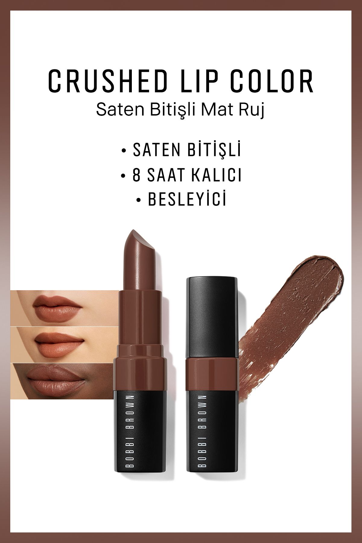 Bobbi Brown Crushed Lip Color Saten Bitişli Mat Ruj- Rich Cocoa 716170237923