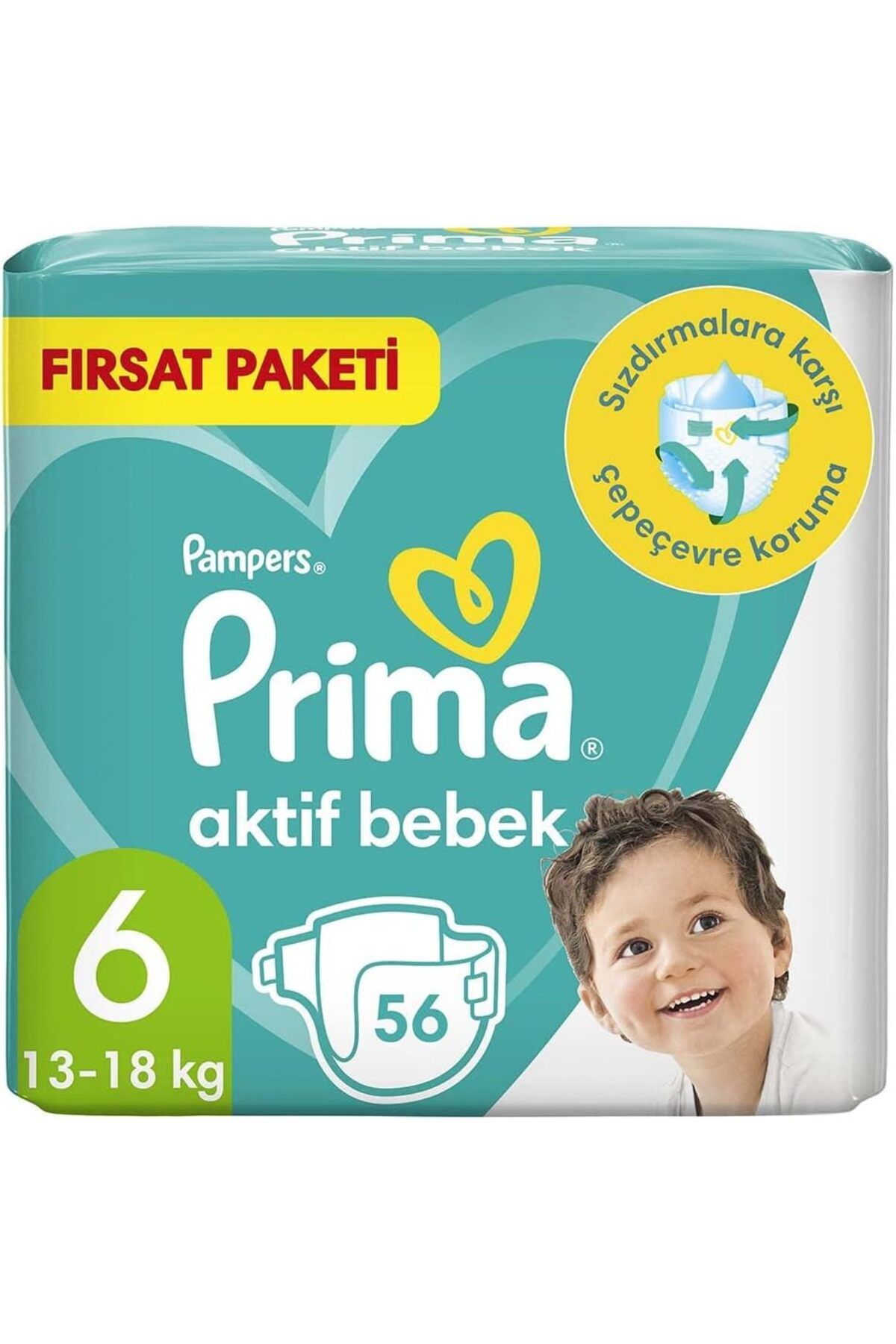Prima Bebek Bezi Aktif Bebek 6 Numara 56 Adet Ekstra Large Fırsat Paketi